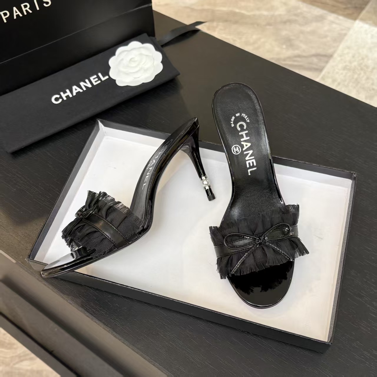 Chanel Lace Detail Heeled Sandals - Chic & Elegant Summer Style 7 a1739689684887 4278