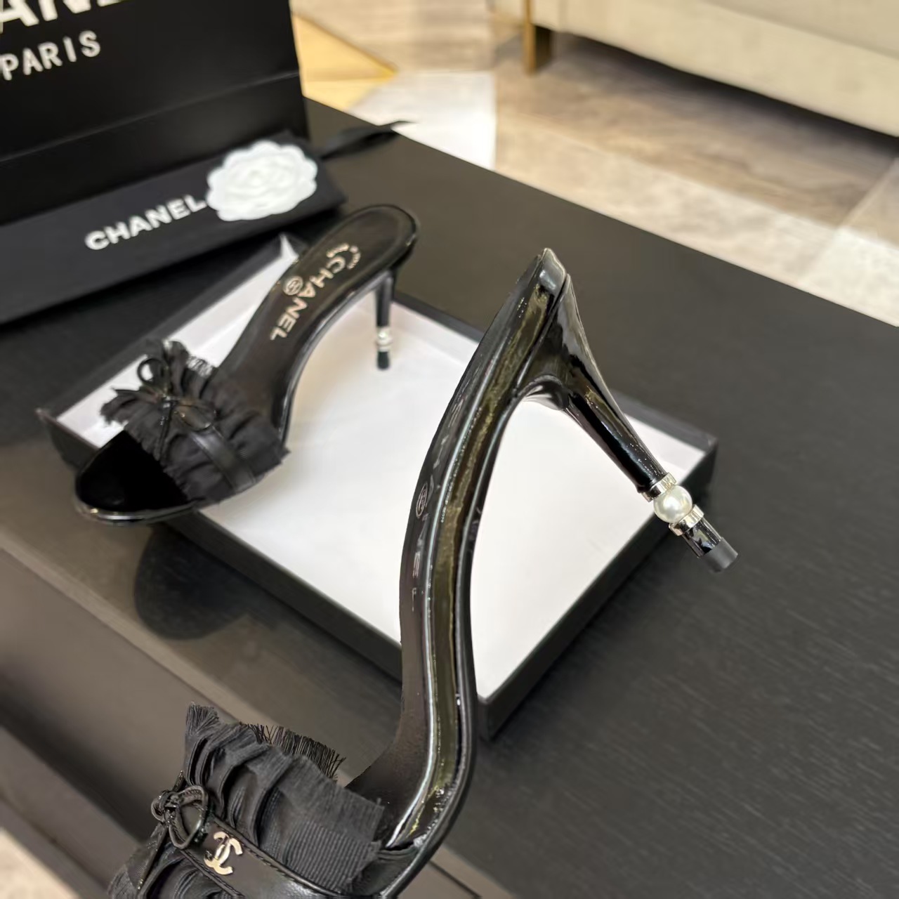 Chanel Lace Detail Heeled Sandals - Chic & Elegant Summer Style 6 a1739689684890 3666