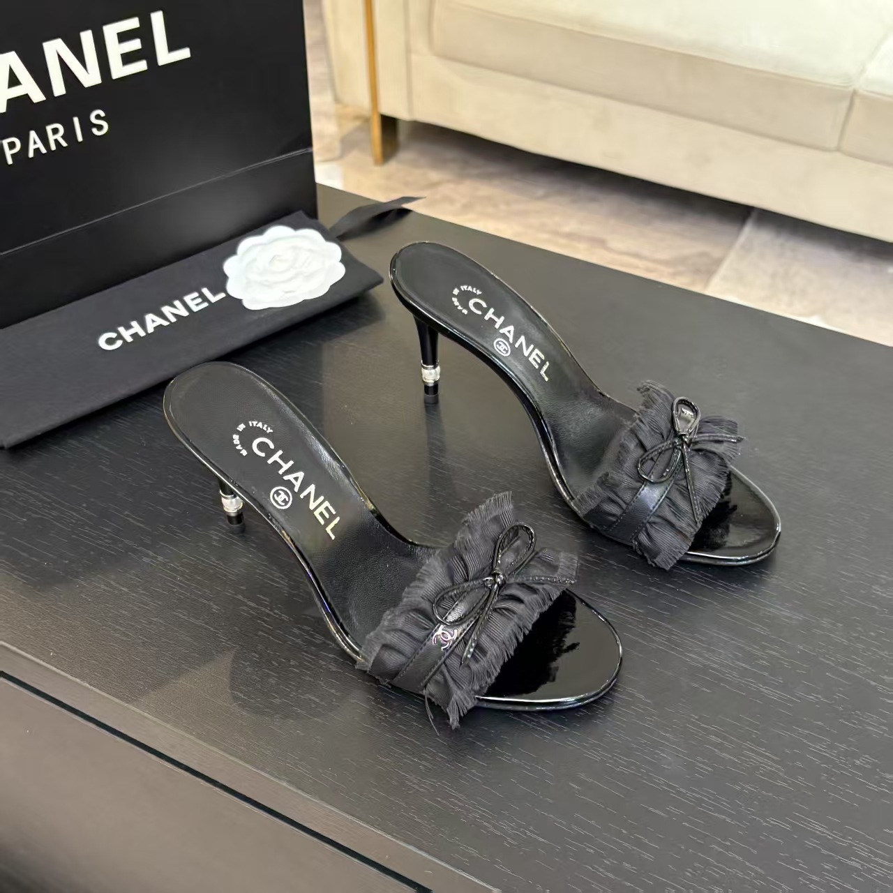 Chanel Lace Detail Heeled Sandals - Chic & Elegant Summer Style 4 a1739689684894 4380