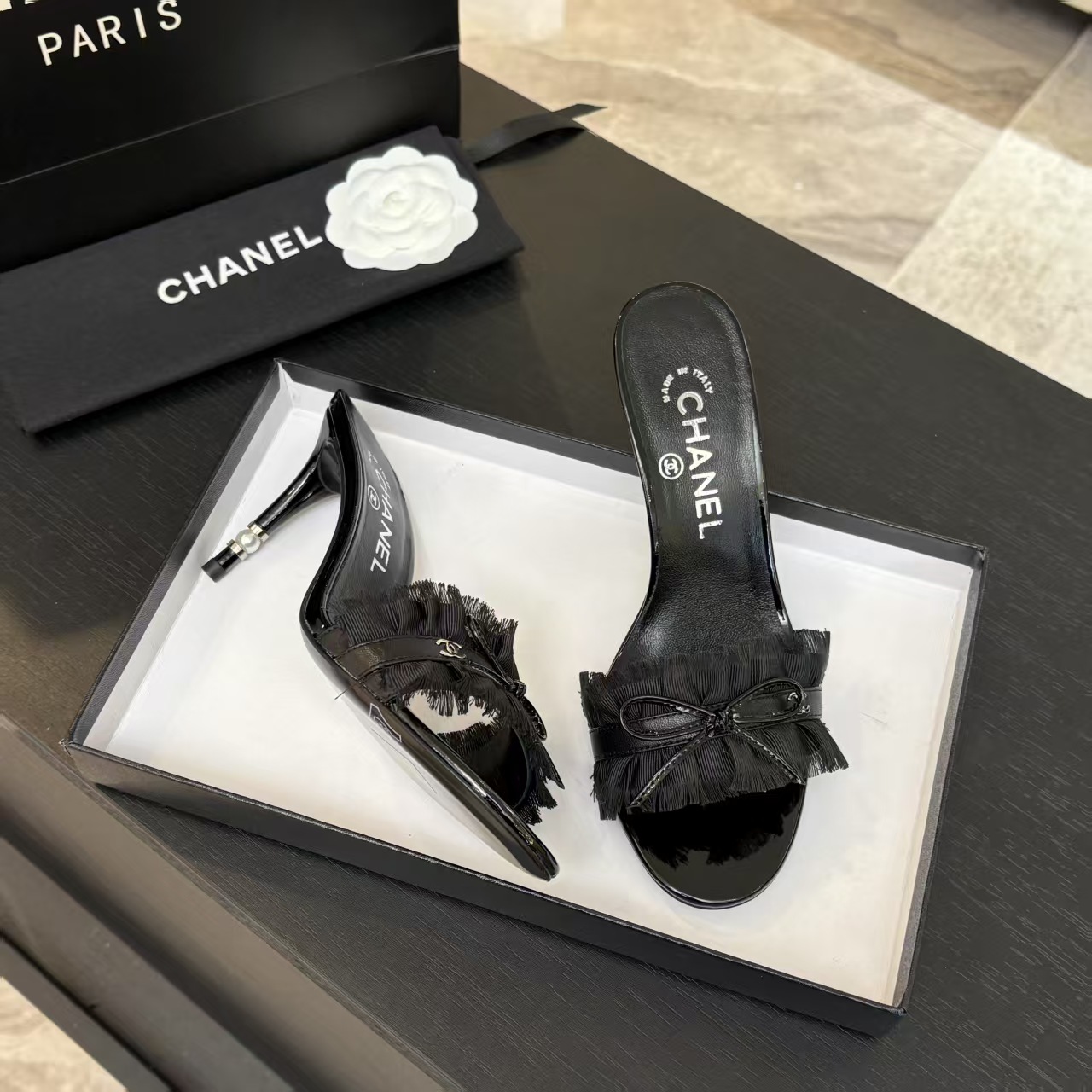 Chanel Lace Detail Heeled Sandals - Chic & Elegant Summer Style 8 a1739689686463 8250