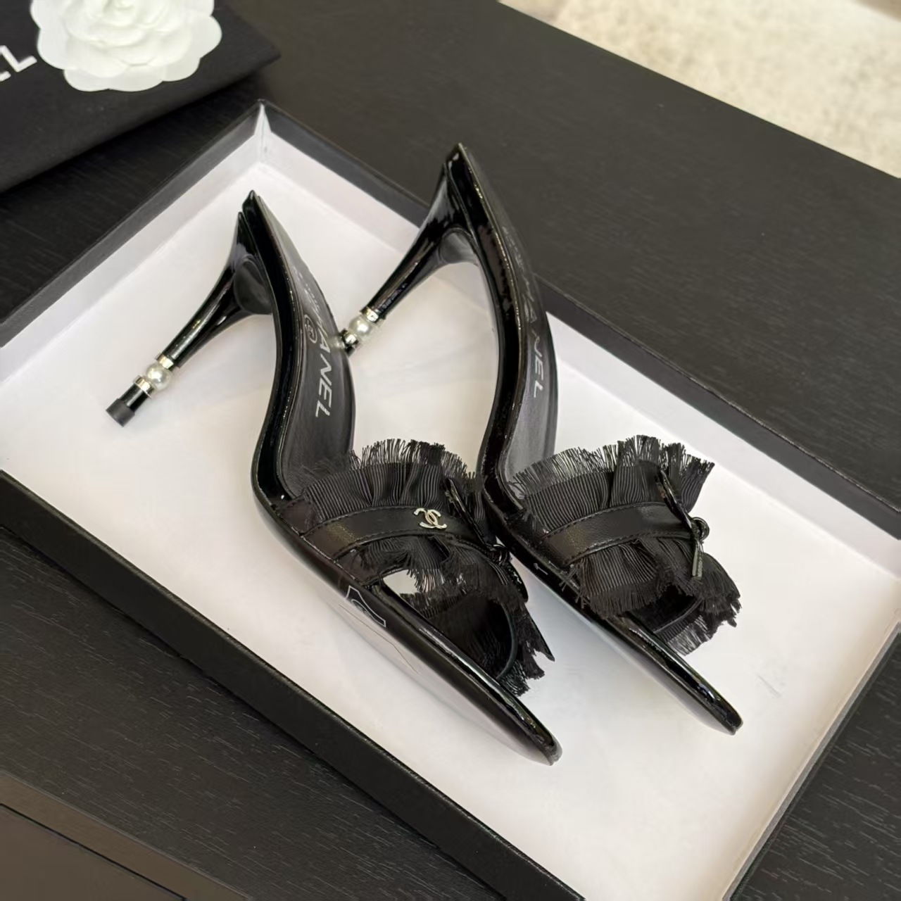 Chanel Lace Detail Heeled Sandals - Chic & Elegant Summer Style 2 a1739689686465 6278
