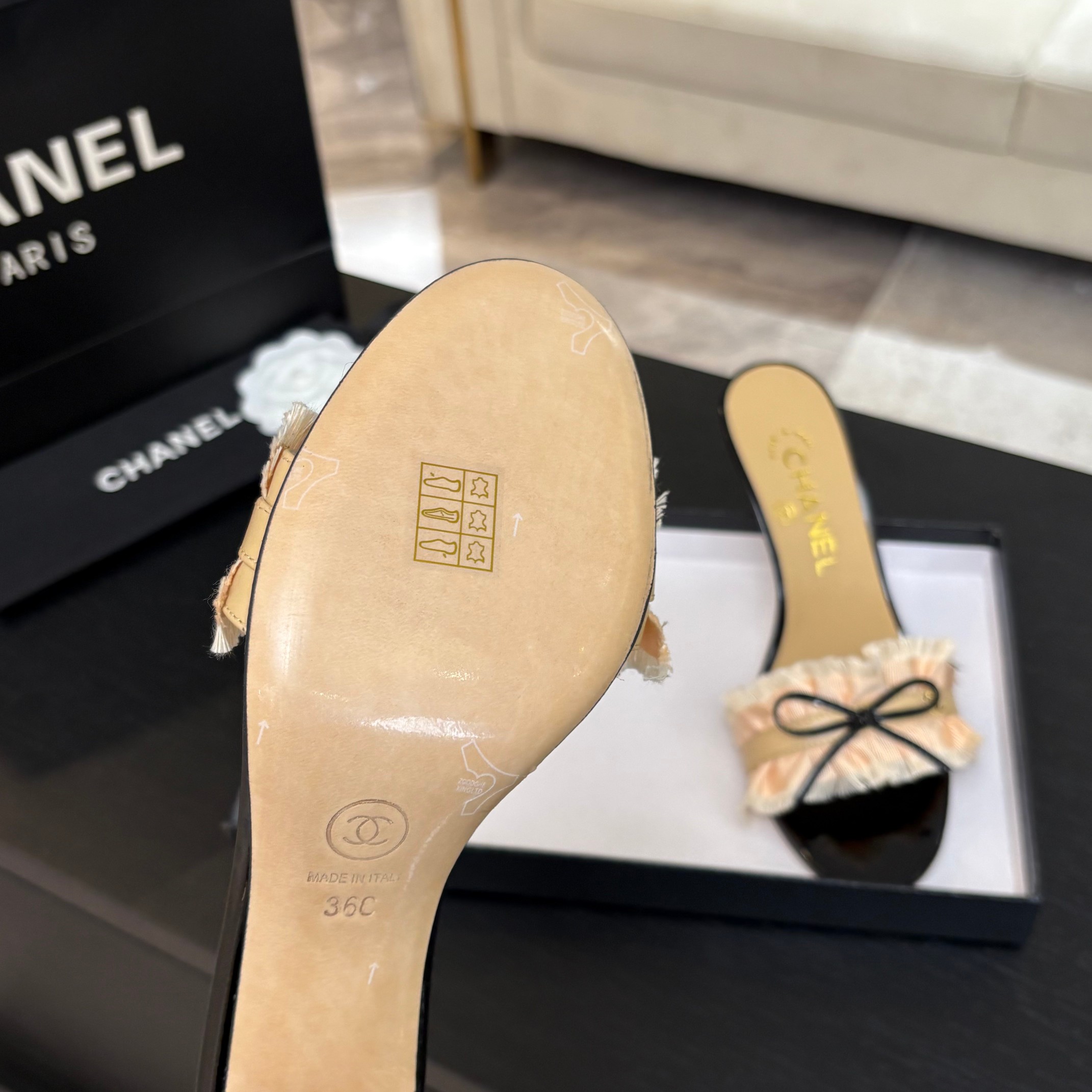 Chanel Women's Lace Heeled Sandals with Camellia Detail - Chic & Elegant 9 a1739689724829 2311