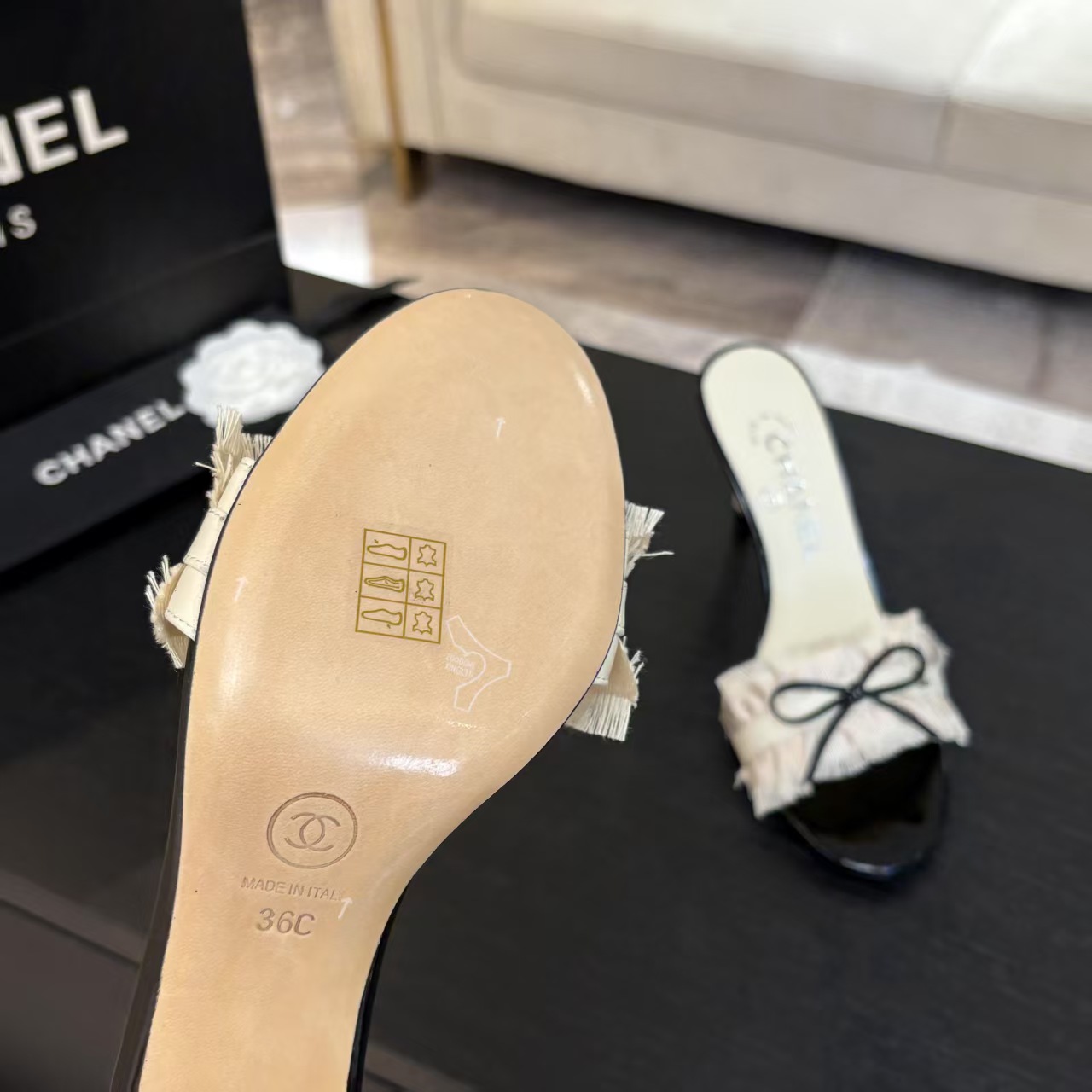Chanel Women's Lace Heeled Sandals with Bow Detail - Chic Summer Style 7 a1739689803142 5381