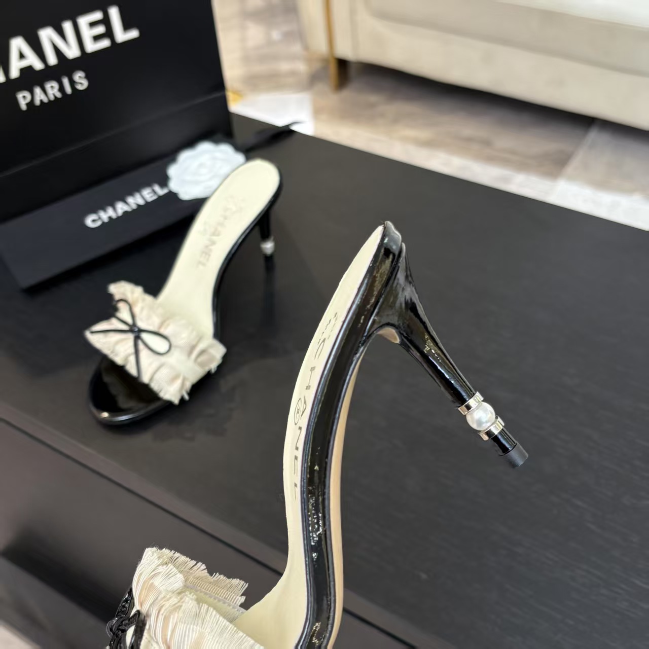 Chanel Women's Lace Heeled Sandals with Bow Detail - Chic Summer Style 9 a1739689803145 6485
