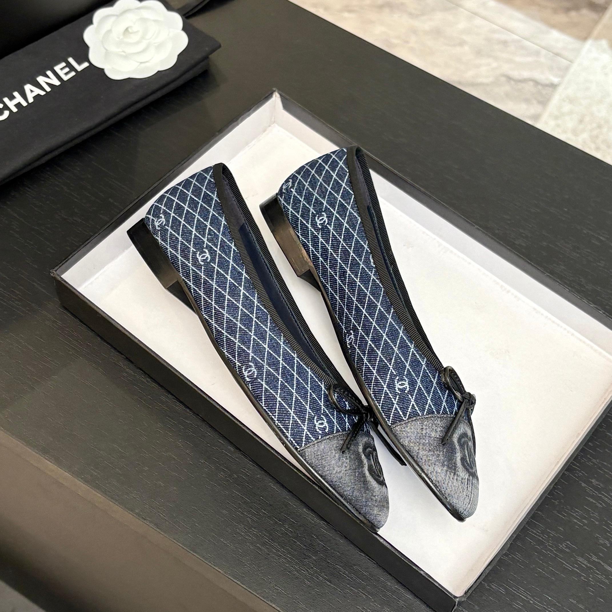 CHANEL Women's Denim Ballet Flats with CC Logo - Authentic Quality 5 a1742114054729 2587