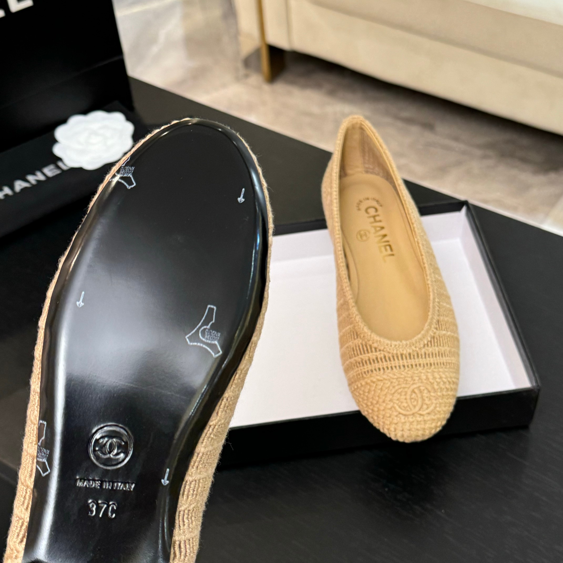 Chanel 25p Woven Ballet Flats - Elegant & Comfortable Summer Shoes 8 a1742309892373 7846