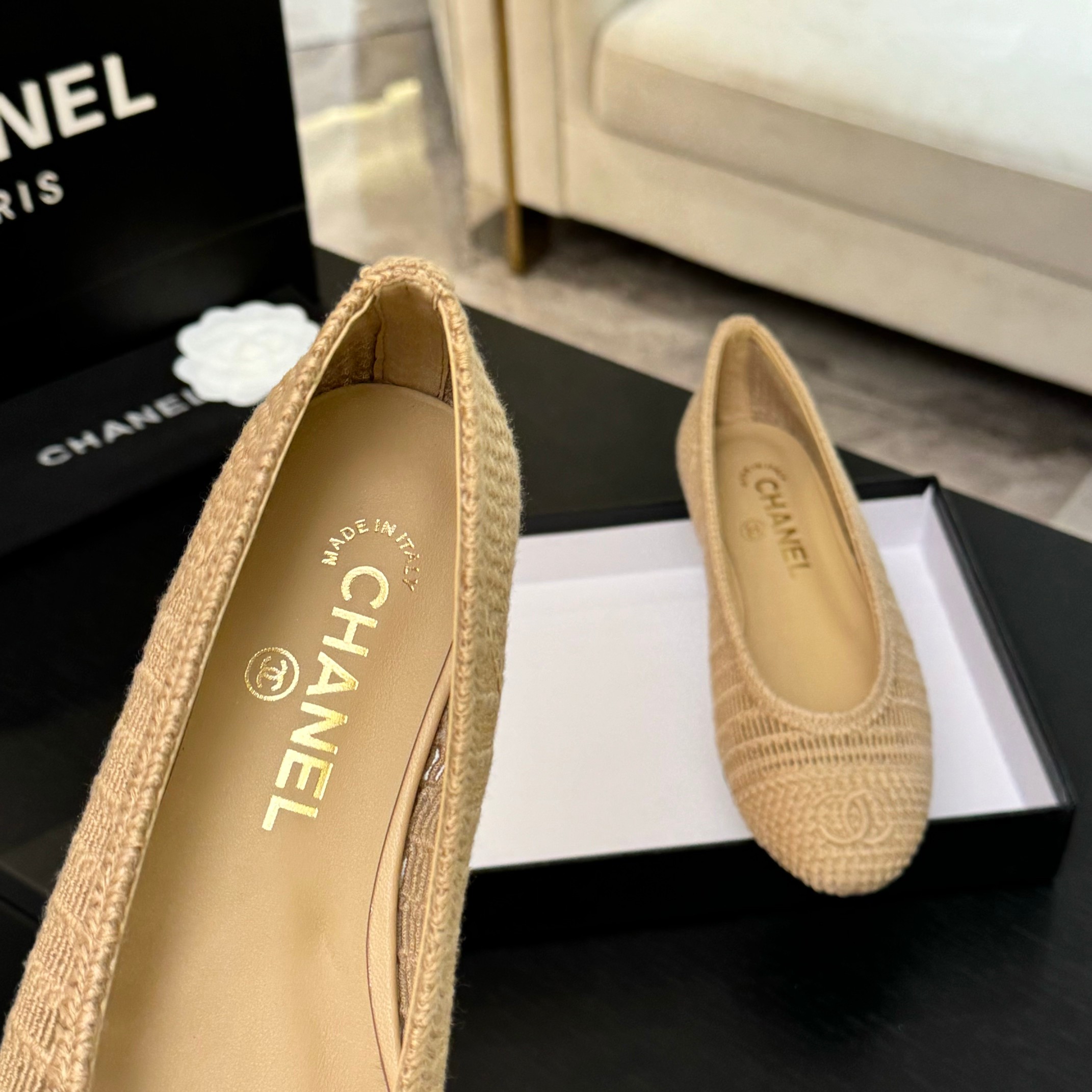 Chanel 25p Woven Ballet Flats - Elegant & Comfortable Summer Shoes 7 a1742309892669 3220