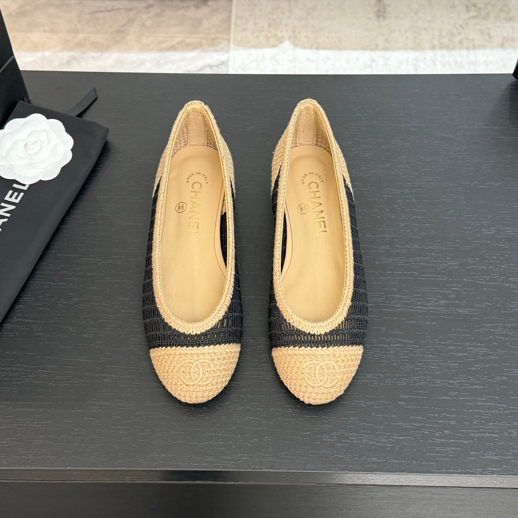 Elegant Chanel Woven Ballet Flats - Chic & Comfortable Summer Shoes 4 a1742309916907 5751