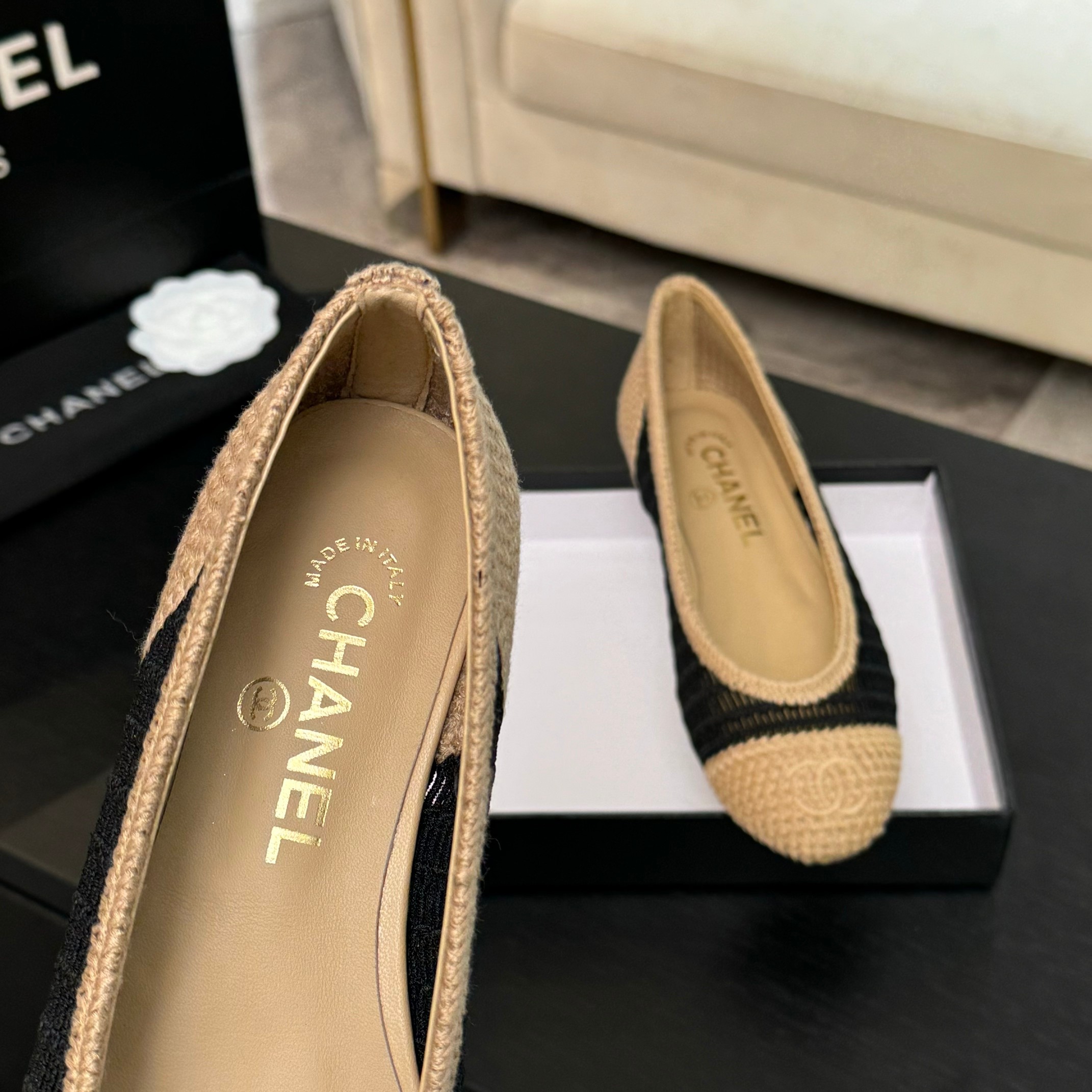 Elegant Chanel Woven Ballet Flats - Chic & Comfortable Summer Shoes 6 a1742309916991 7330