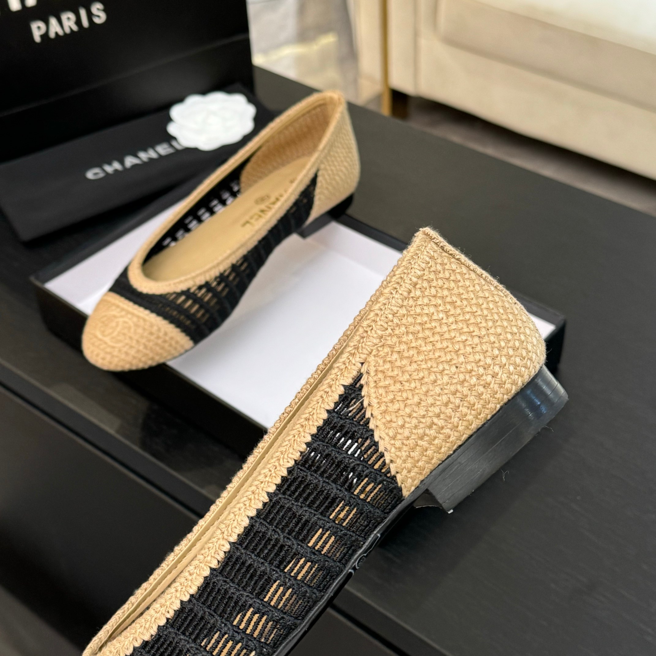 Elegant Chanel Woven Ballet Flats - Chic & Comfortable Summer Shoes 8 a1742309918776 5537