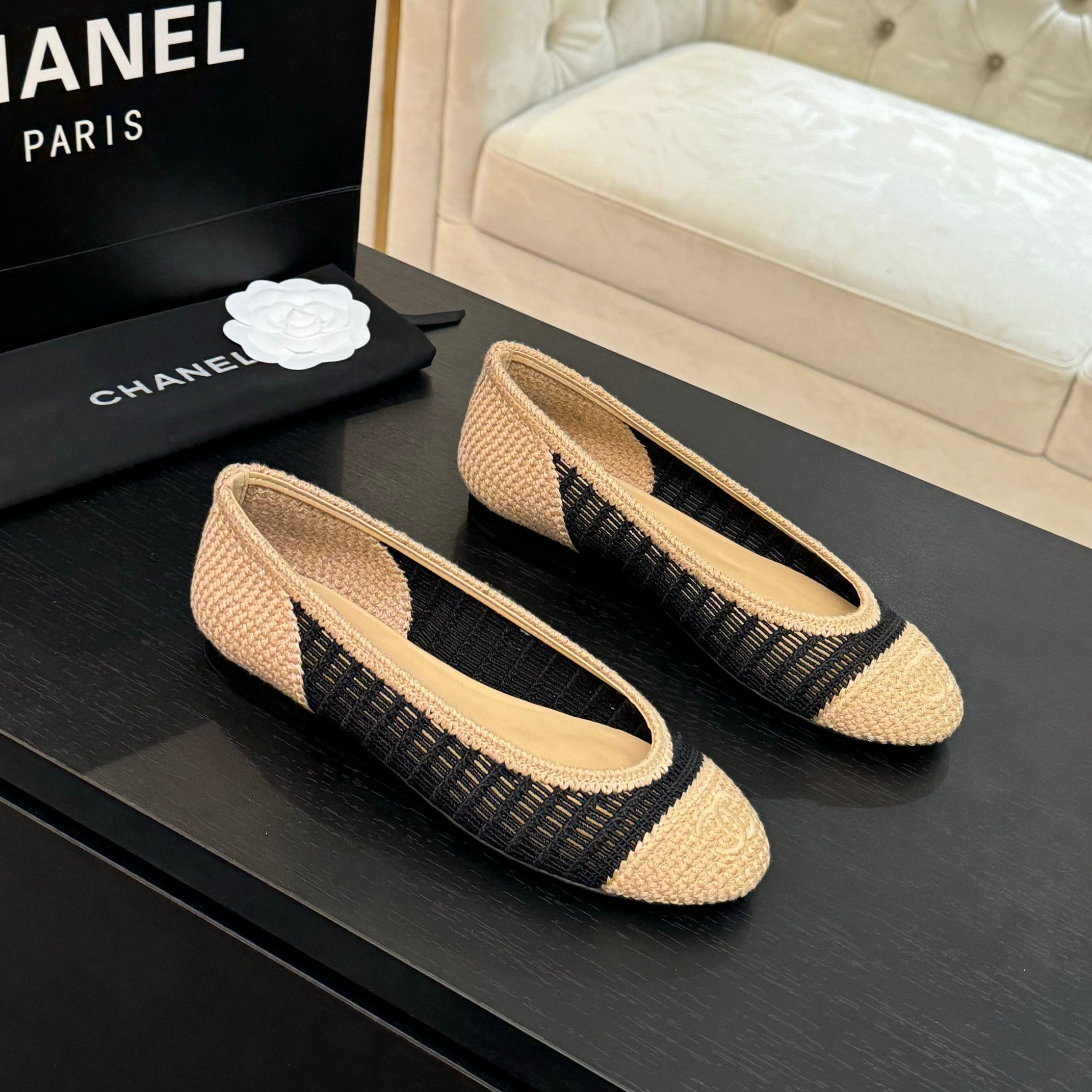 Elegant Chanel Woven Ballet Flats - Chic & Comfortable Summer Shoes