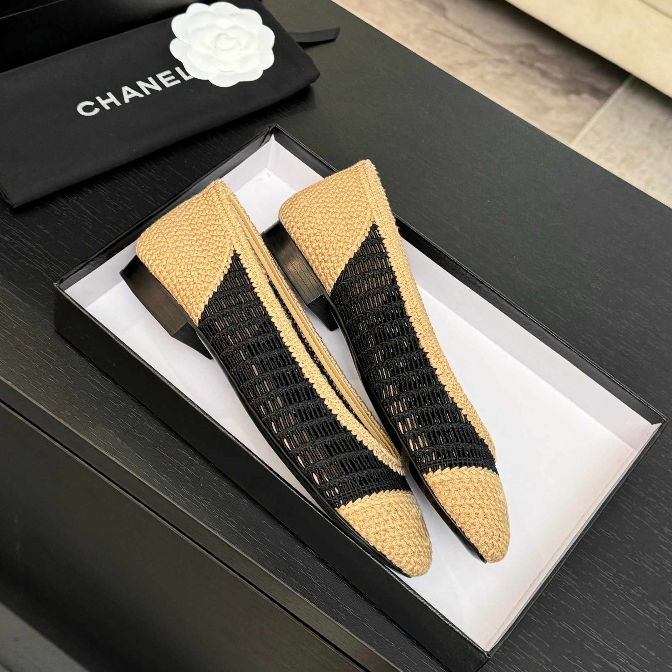 Elegant Chanel Woven Ballet Flats - Chic & Comfortable Summer Shoes 3 a1742309918862 0626