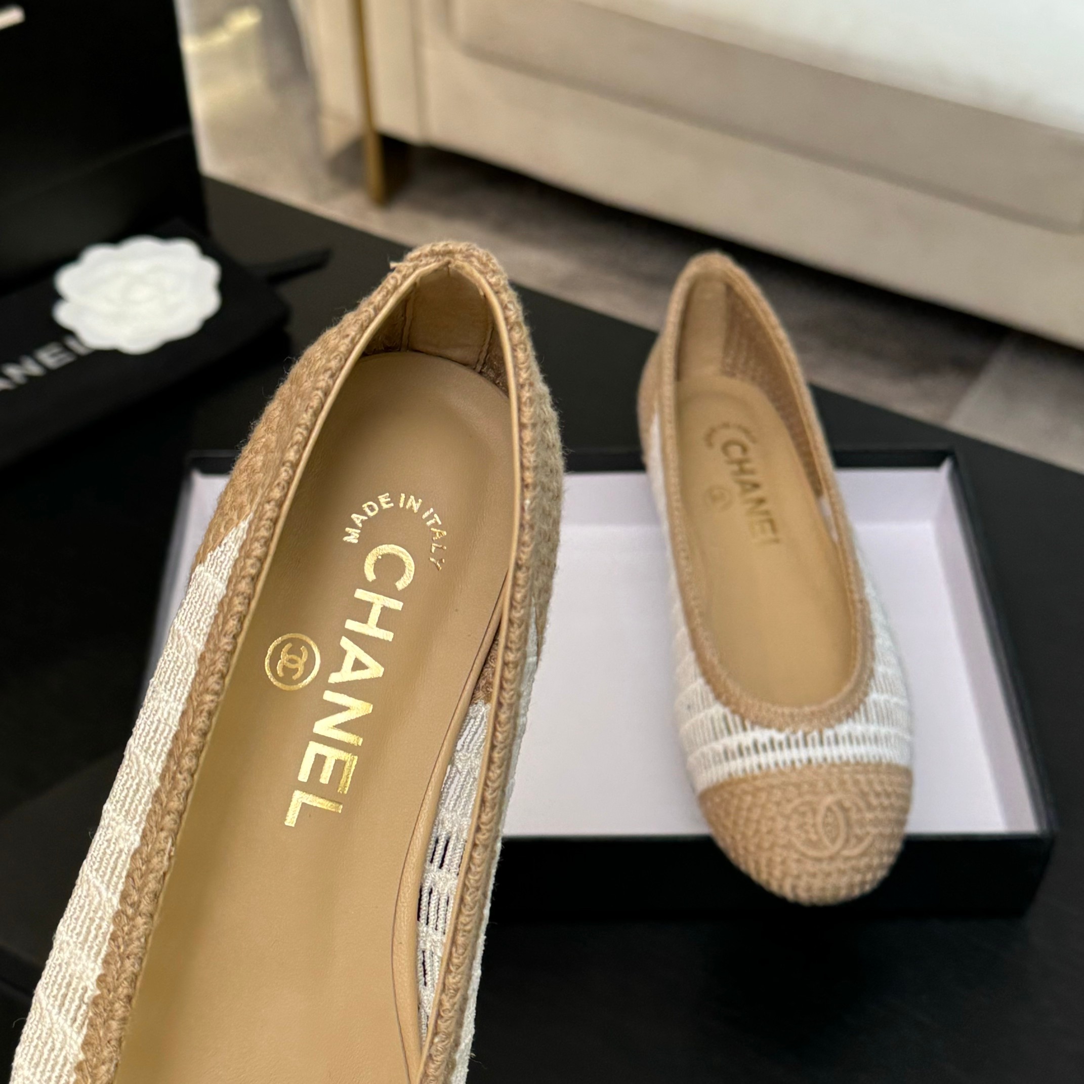 Chanel 25p Woven Ballet Flats - Elegant & Chill Summer Shoes 8 a1742309938651 3517