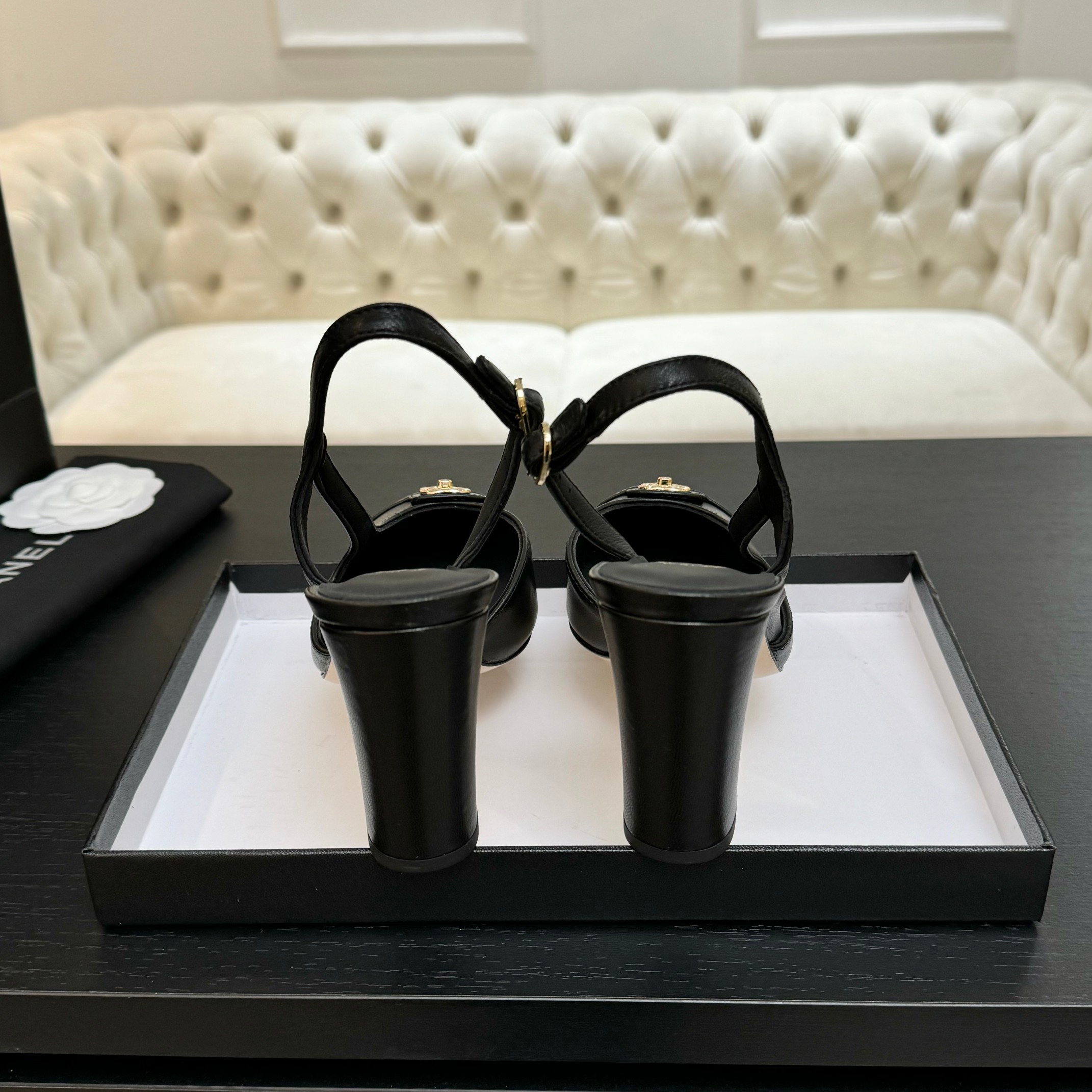 Chanel Slingback Heels: Elegant Two-Tone Leather Pumps with CC Logo 9 a1742809245772 6303