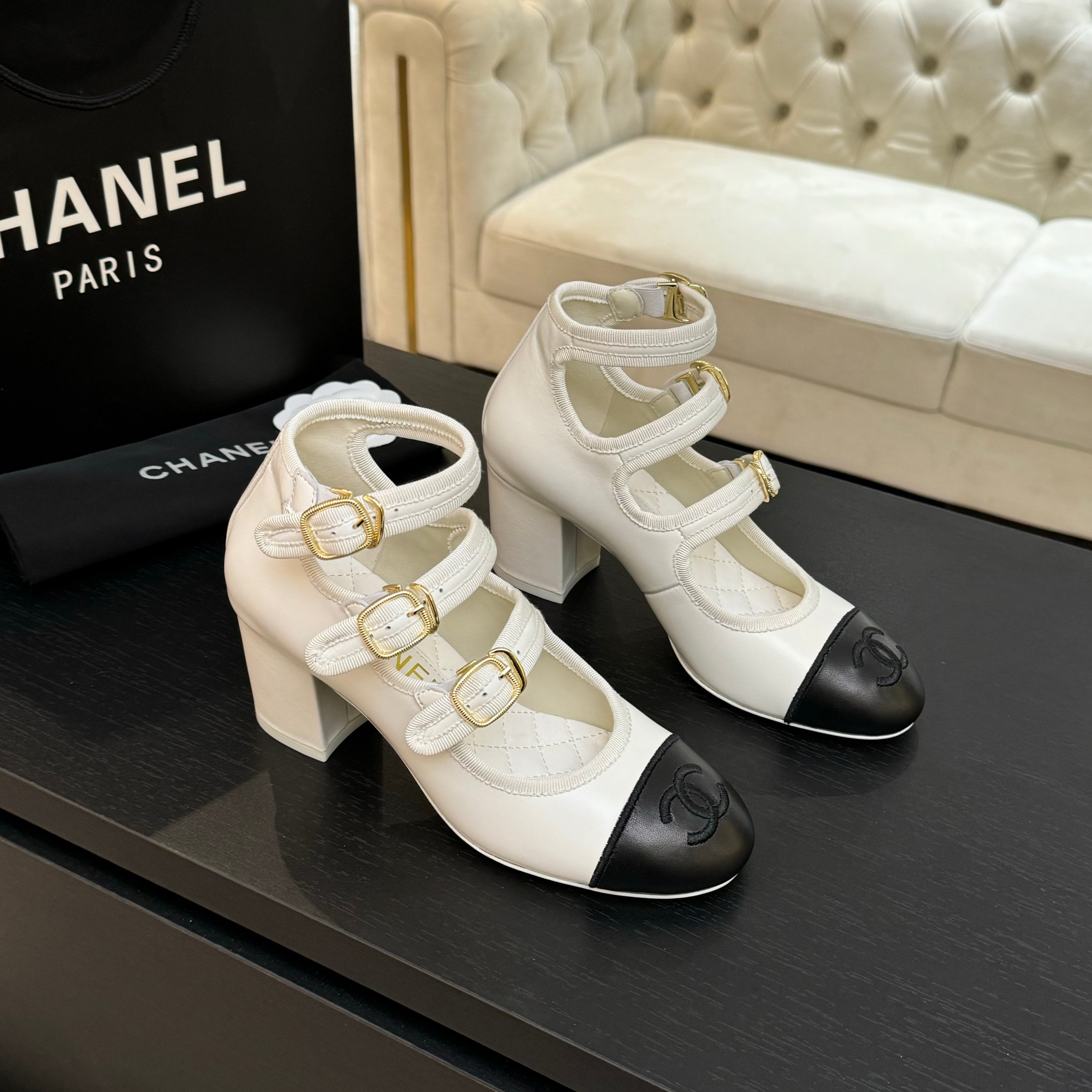 Chanel Mary Jane Round Toe Heel with Double CC Buckle, T-Strap 4 a1742983333842 1507