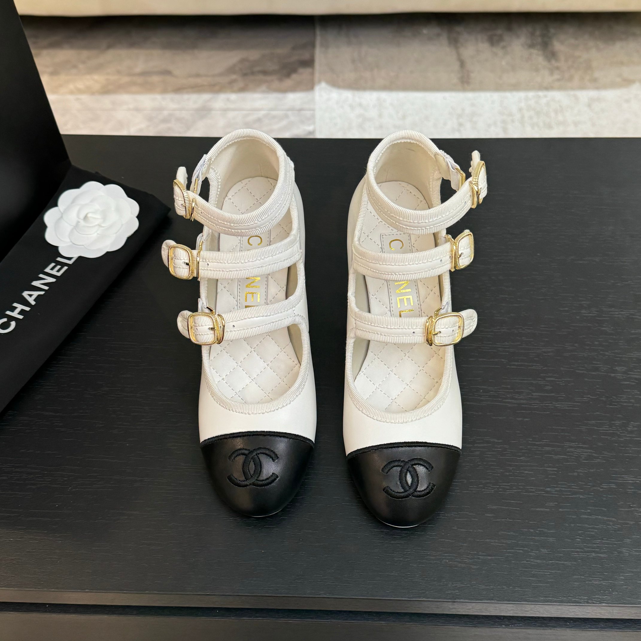 Chanel Mary Jane Round Toe Heel with Double CC Buckle, T-Strap 3 a1742983333902 8325
