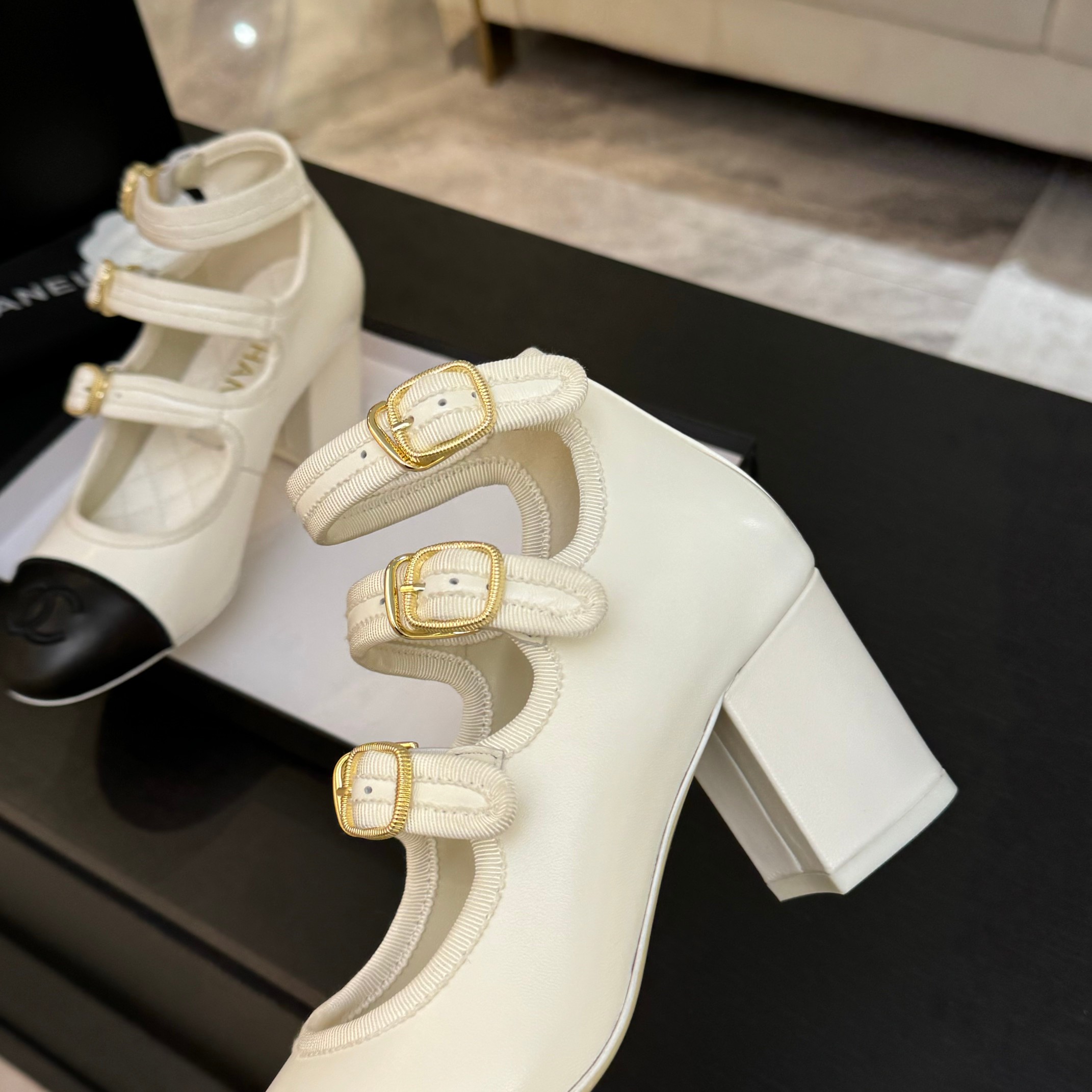 Chanel Mary Jane Round Toe Heel with Double CC Buckle, T-Strap 8 a1742983345774 1602
