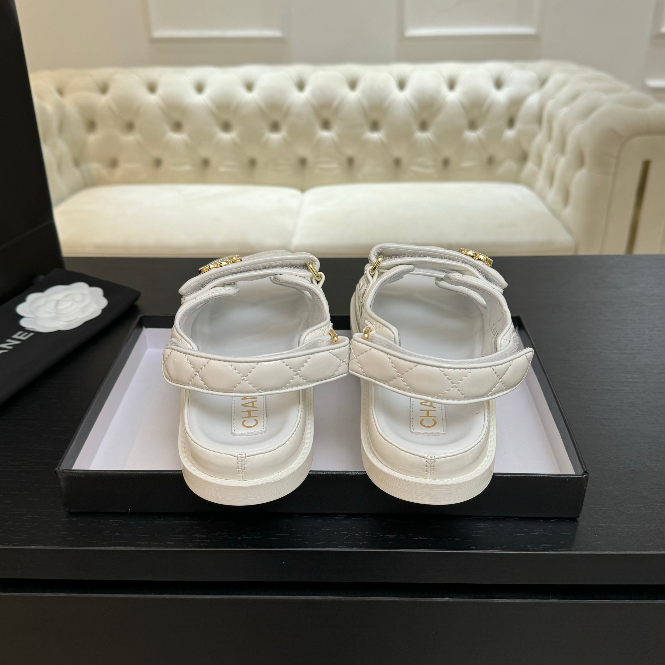Chanel Women's Lambskin Leather White Sandals, 2025 Spring/Summer New Collection 8 a1744187804896 1758