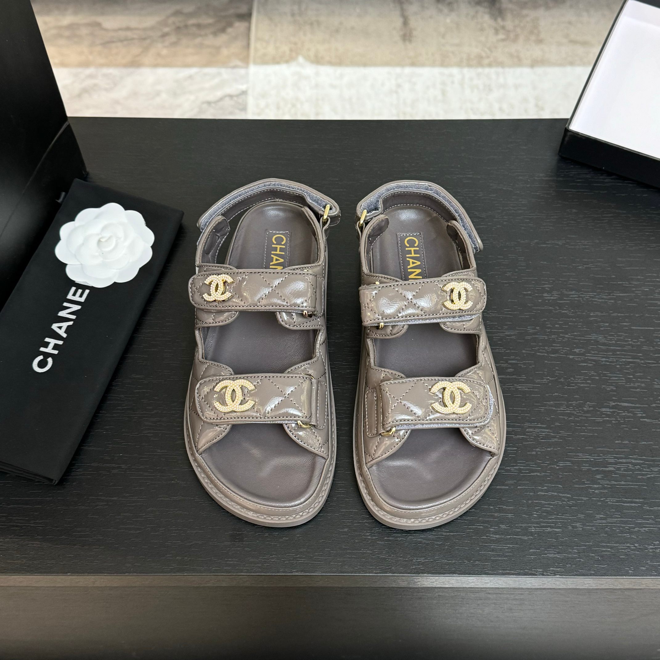 Chanel Women's Lambskin Touch Strap Sandals Comfortable Beach Shoes 2 a1744187823125 7646