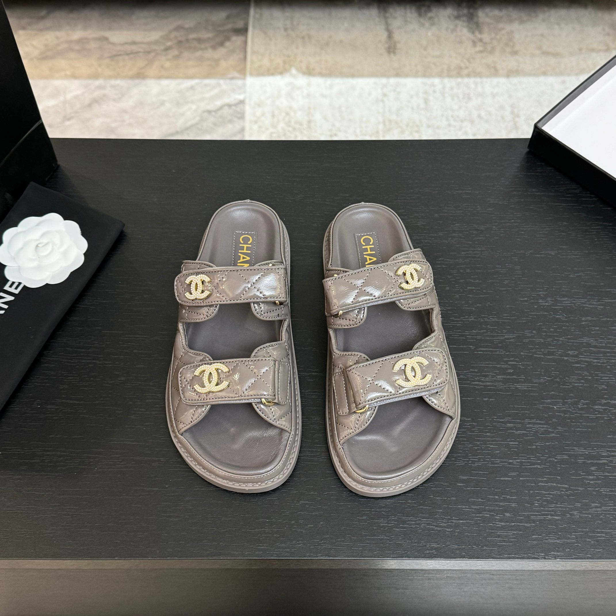 Chanel Women's Velcro Strap Lambskin Sandals - New Color Series 3 a1744187971697 0345