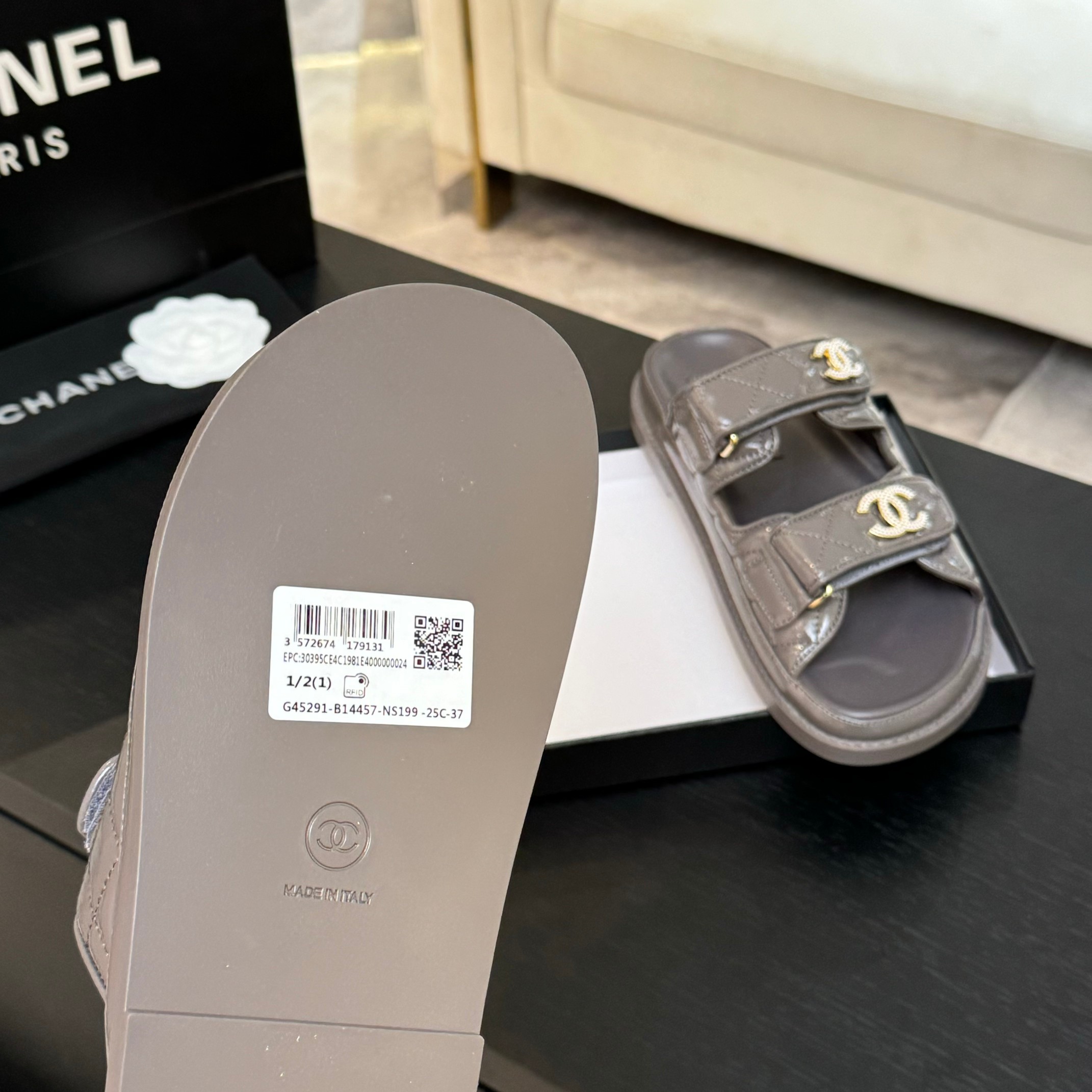 Chanel Women's Velcro Strap Lambskin Sandals - New Color Series 7 a1744187975167 3528