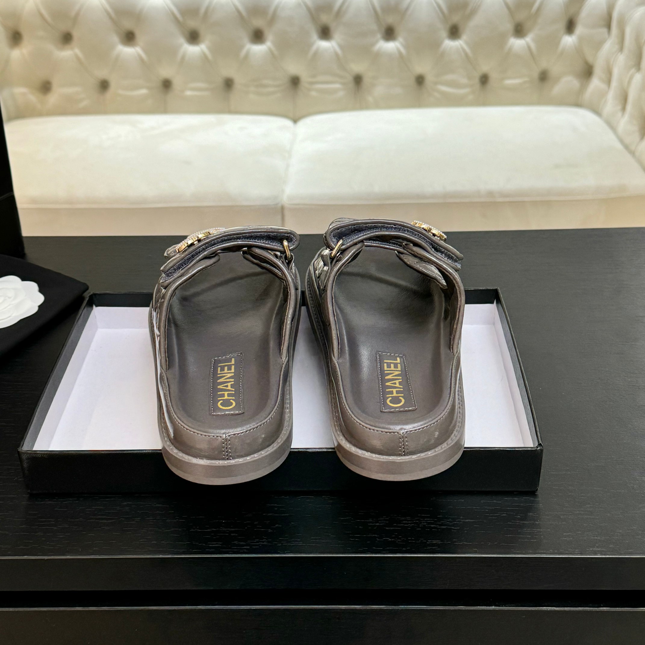 Chanel Women's Velcro Strap Lambskin Sandals - New Color Series 8 a1744187975191 0467