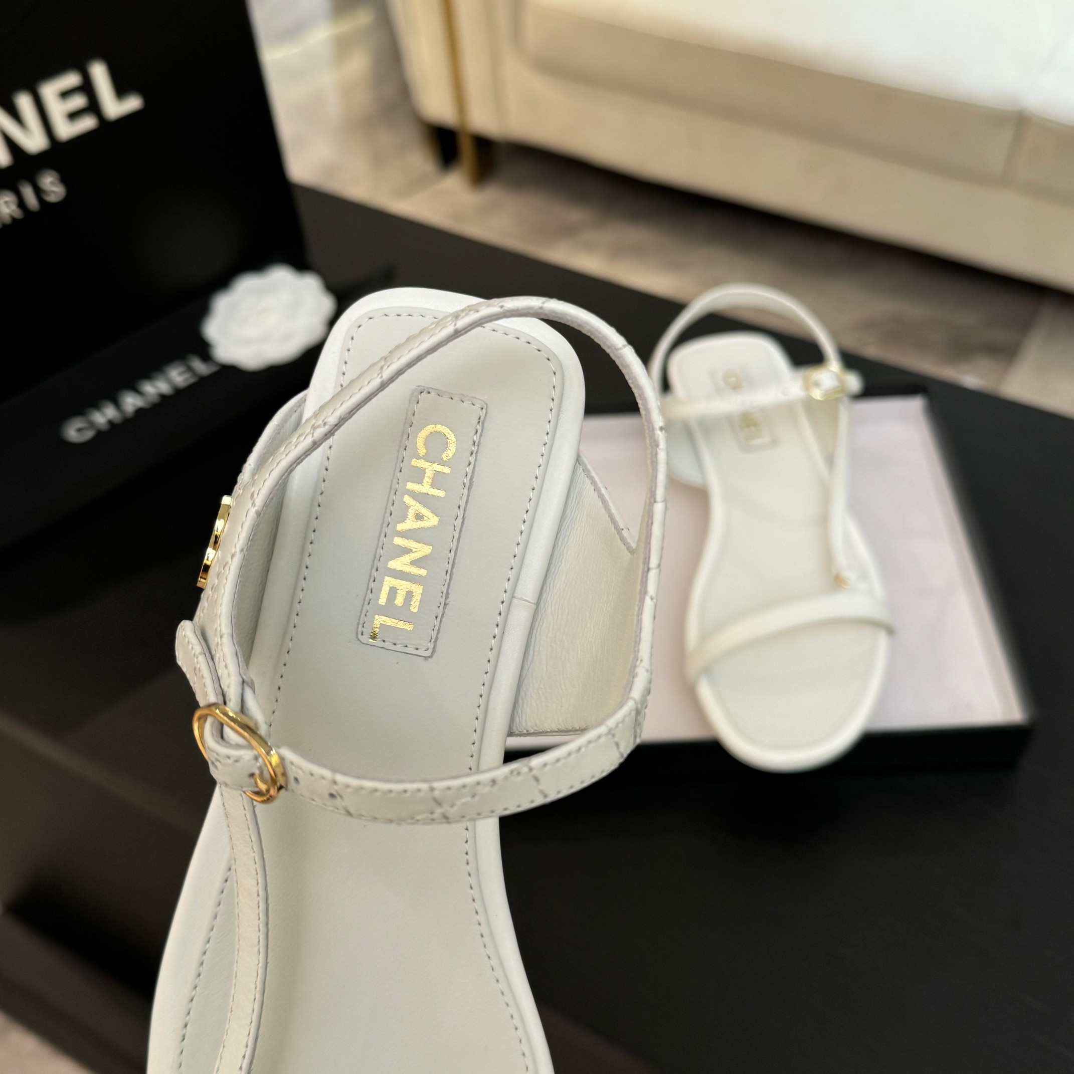 Elegant Chanel-Inspired Flat Sandals with Quilted Design and Double C Logo 6 a1744275902547 2753