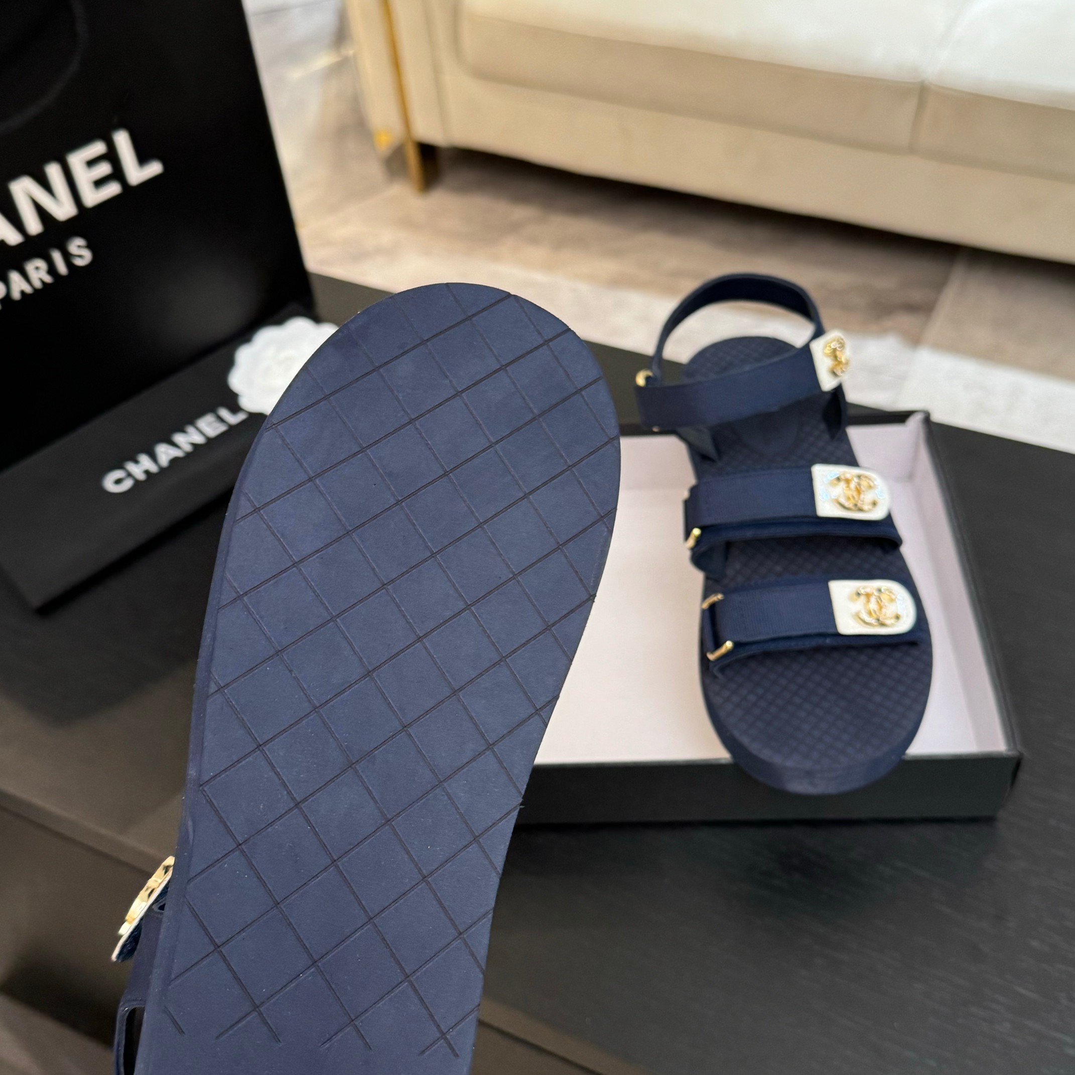 Chanel 25P Spring/Summer Rhinestone CC Beach Velcro Sandals - Summer Essential 11 a1744276087651 7853