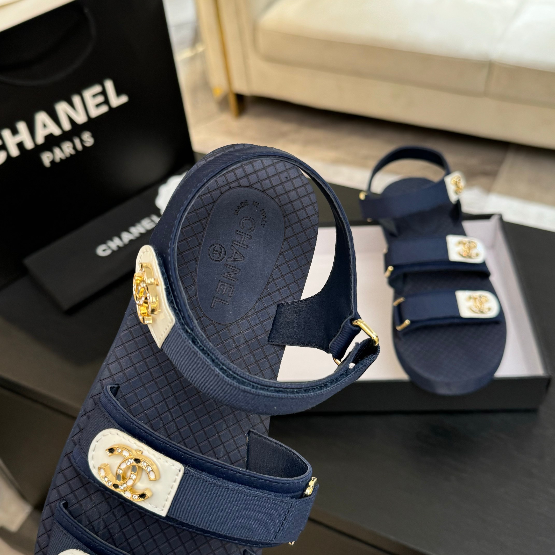 Chanel 25P Spring/Summer Rhinestone CC Beach Velcro Sandals - Summer Essential 8 a1744276089125 1730