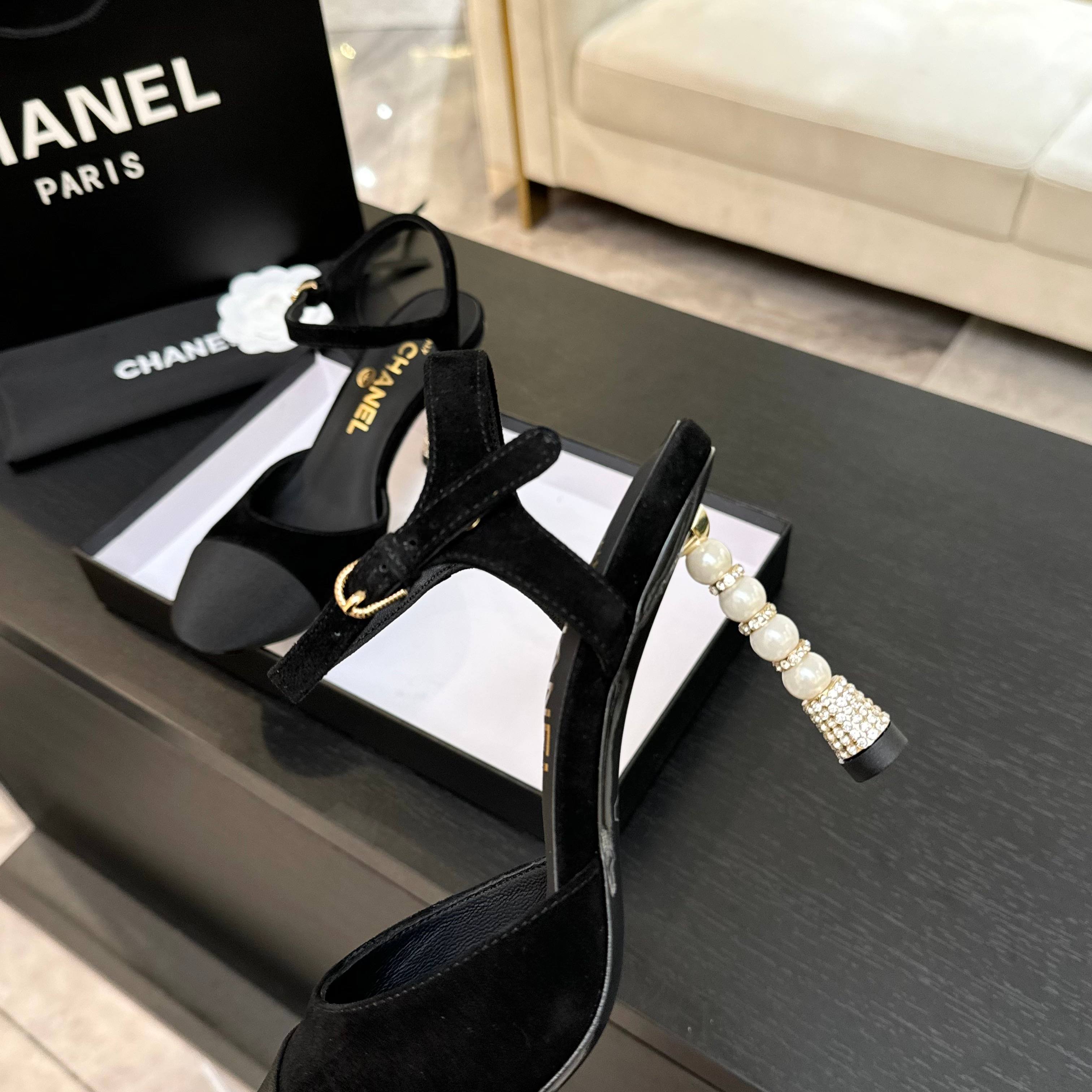 Chanel Women's Elegant Pearl Heeled Sandals - Classic & Versatile 8 a1745832207555 5561