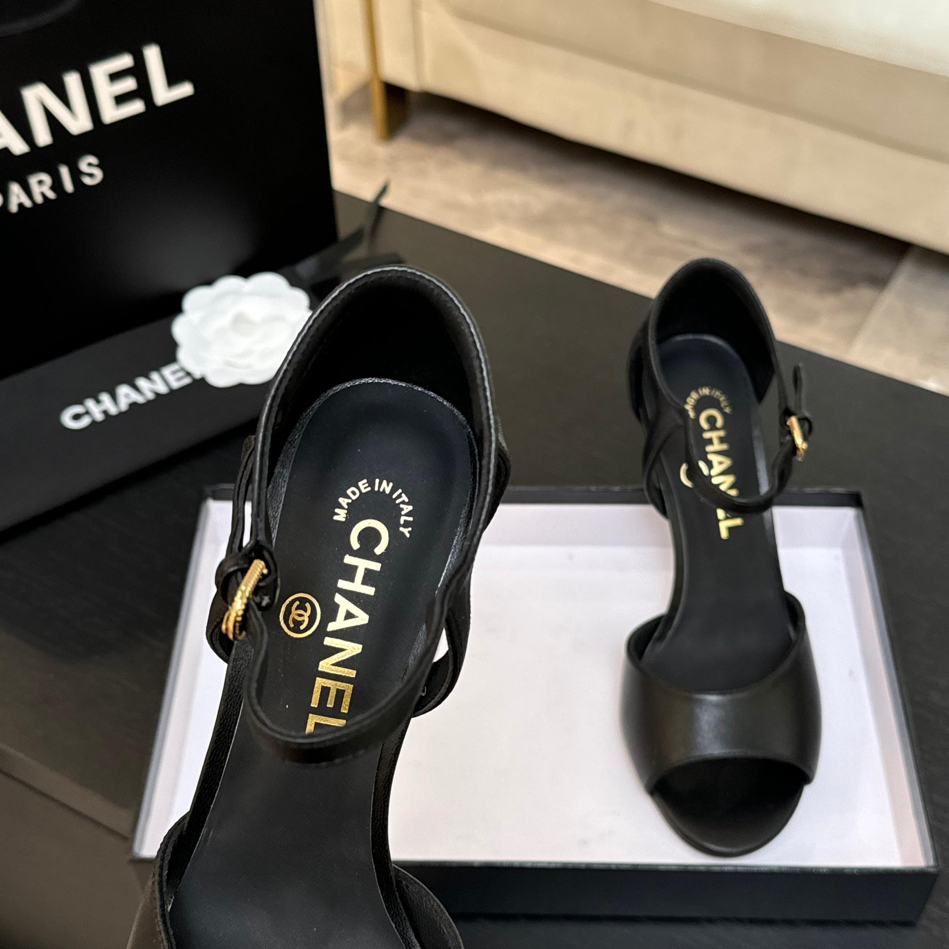 Chanel Pearl Heel Leather Sandals, Classic & Versatile Design 7 a1745832344321 2553