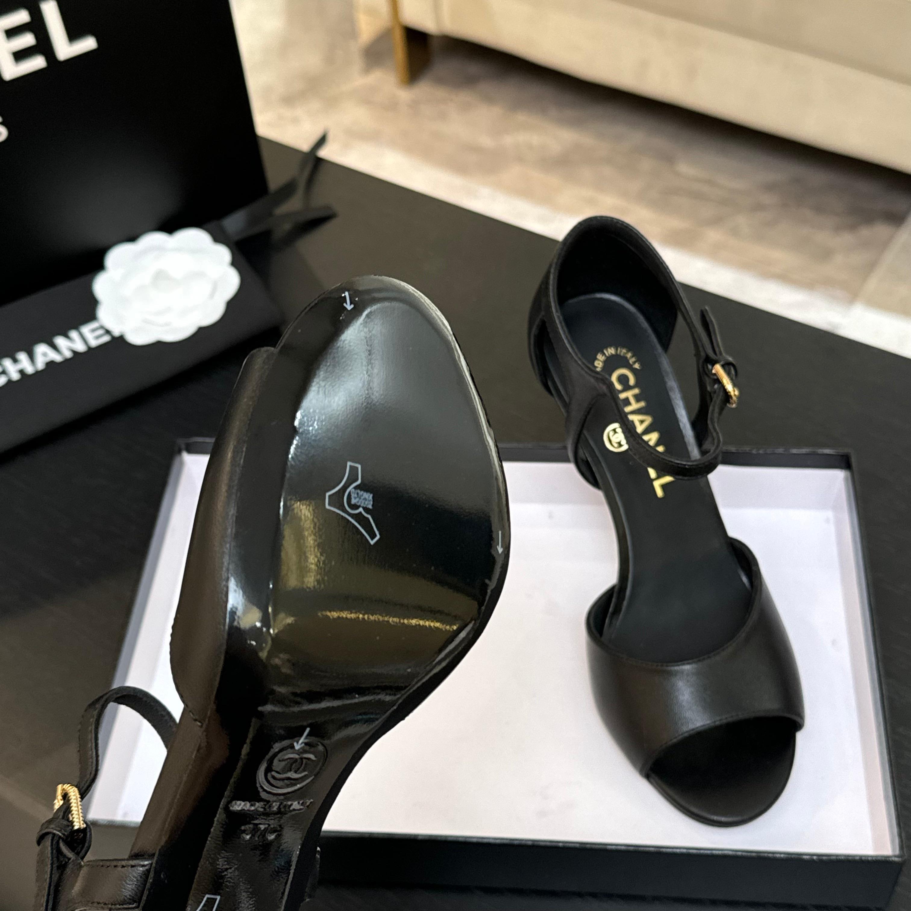 Chanel Pearl Heel Leather Sandals, Classic & Versatile Design 8 a1745832346502 2840