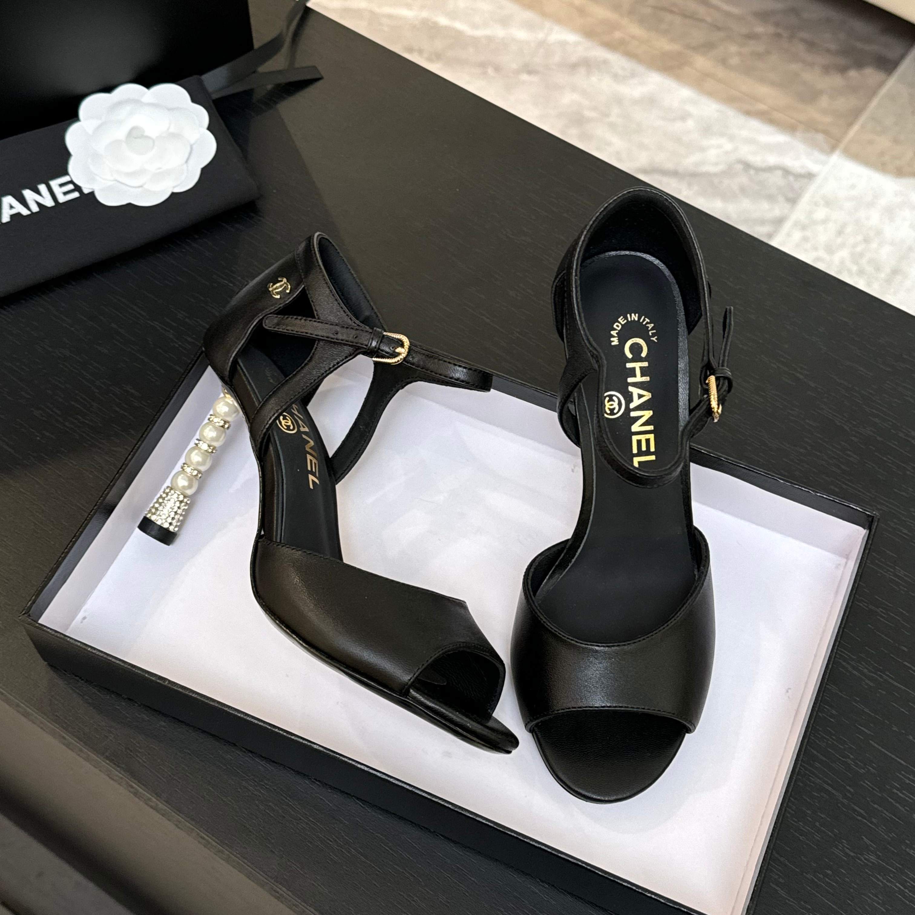 Chanel Pearl Heel Leather Sandals, Classic & Versatile Design 9 a1745832346725 0880