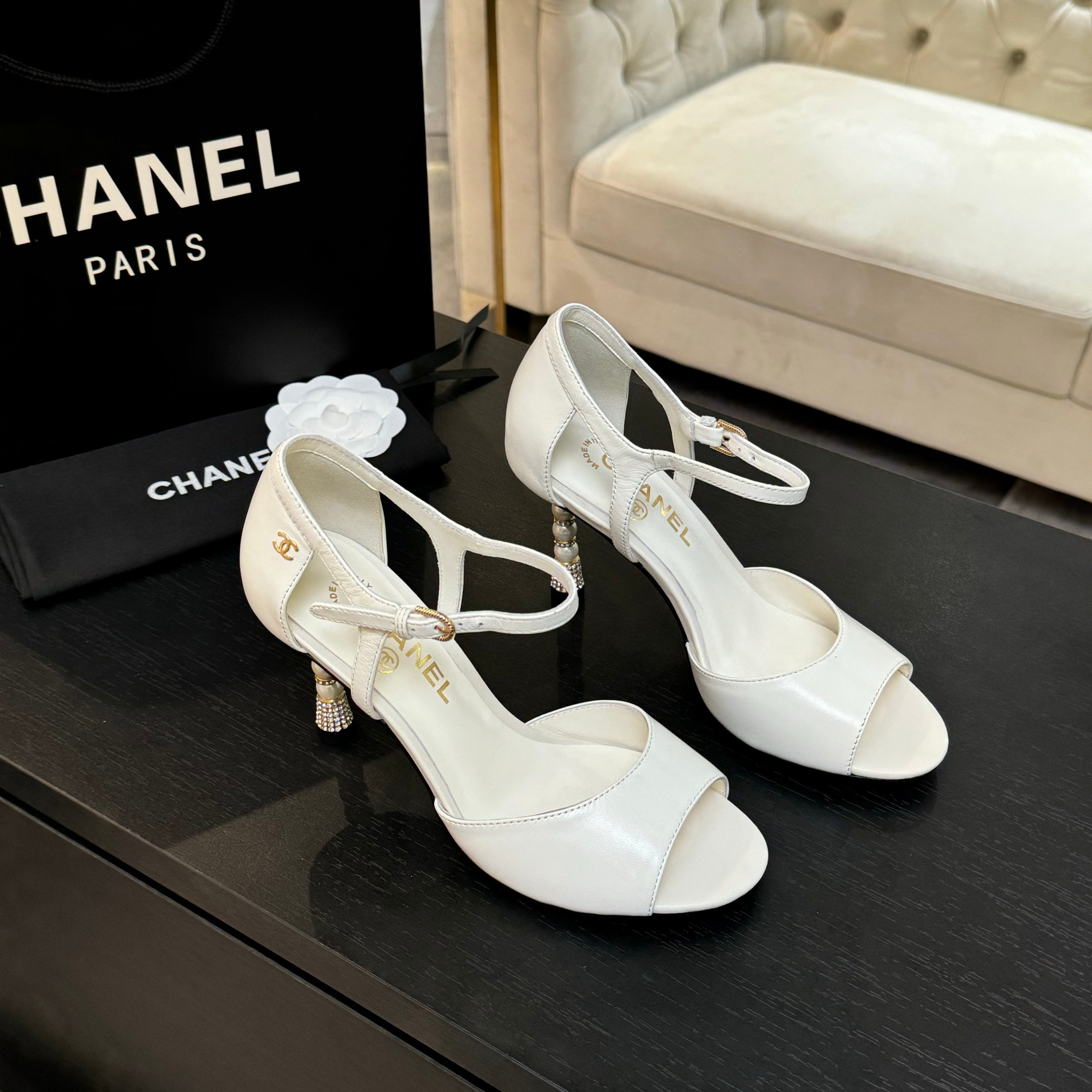 Chanel Women's Pearl-Heel High Heel Sandal - A Timeless Classic 4 a1745832382029 3102