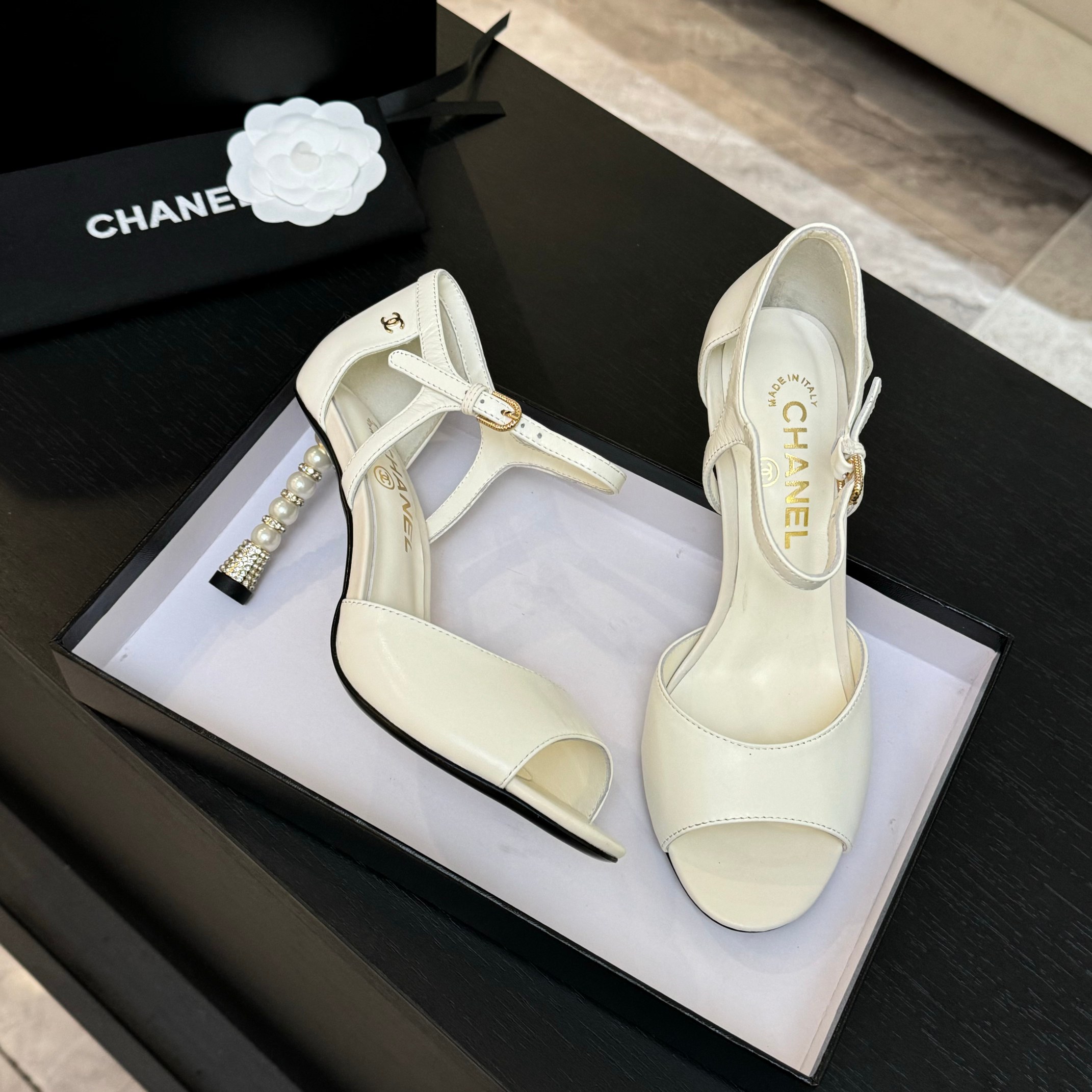 Chanel Women's Pearl-Heel High Heel Sandal - A Timeless Classic 1 Chanel Women's Pearl-Heel High Heel Sandal - A Timeless Classic