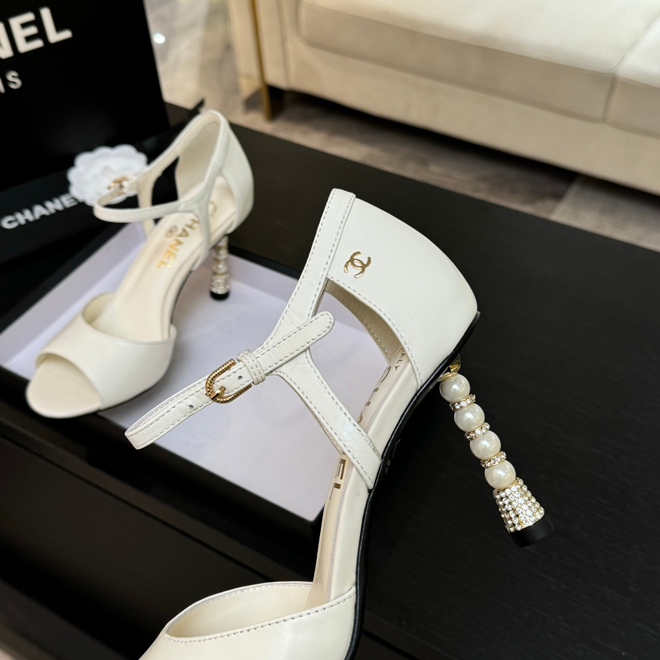 Chanel Women's Pearl-Heel High Heel Sandal - A Timeless Classic 9 a1745832383867 1058