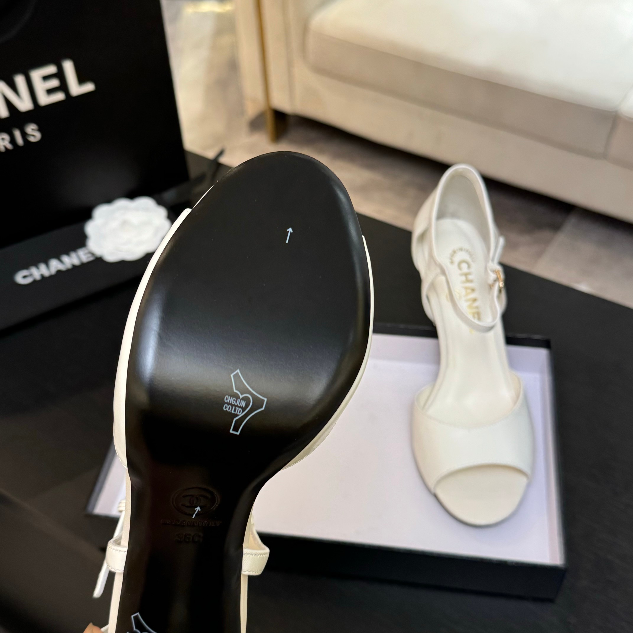 Chanel Women's Pearl-Heel High Heel Sandal - A Timeless Classic 8 a1745832383933 0400