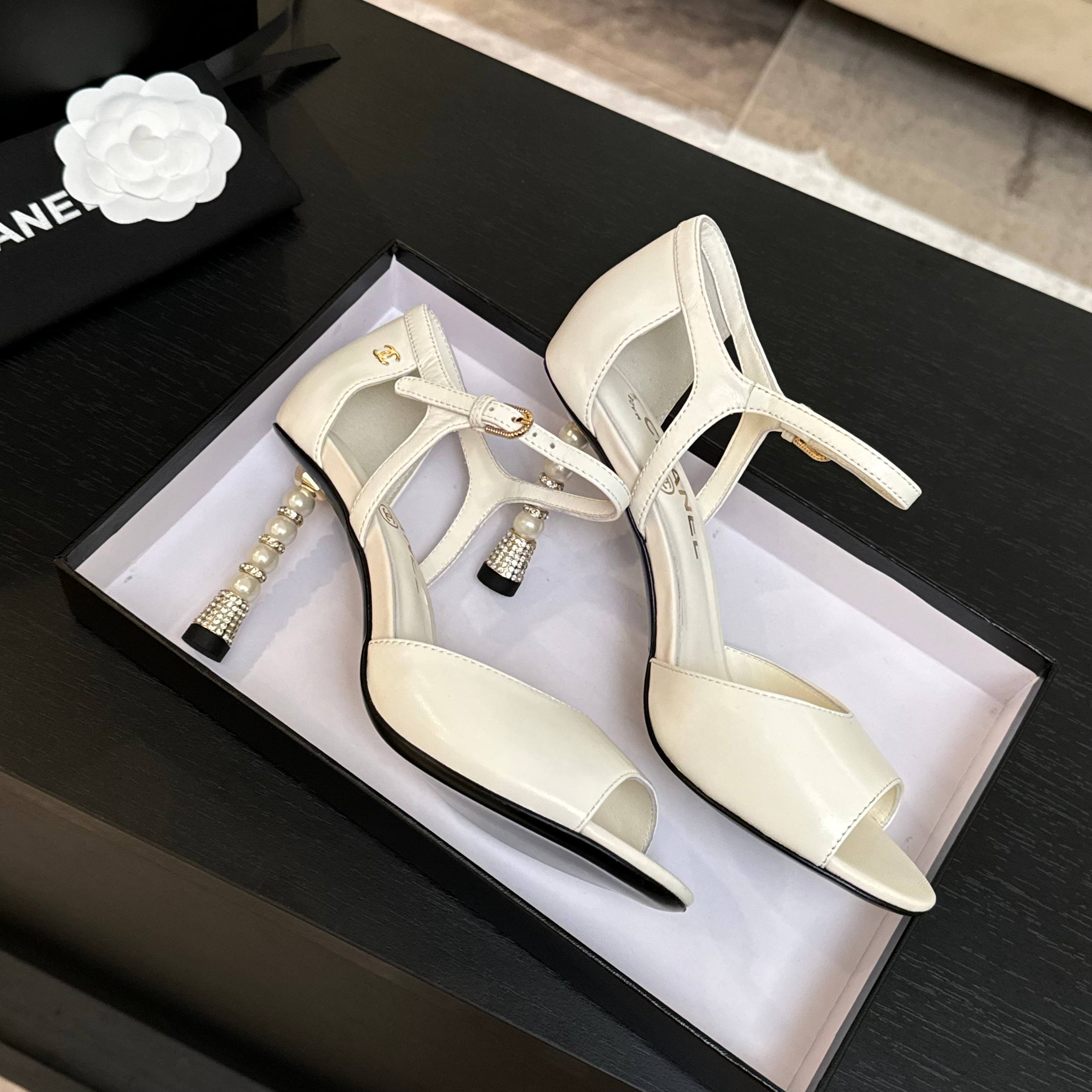 Chanel Women's Pearl-Heel High Heel Sandal - A Timeless Classic 3 a1745832384635 1022
