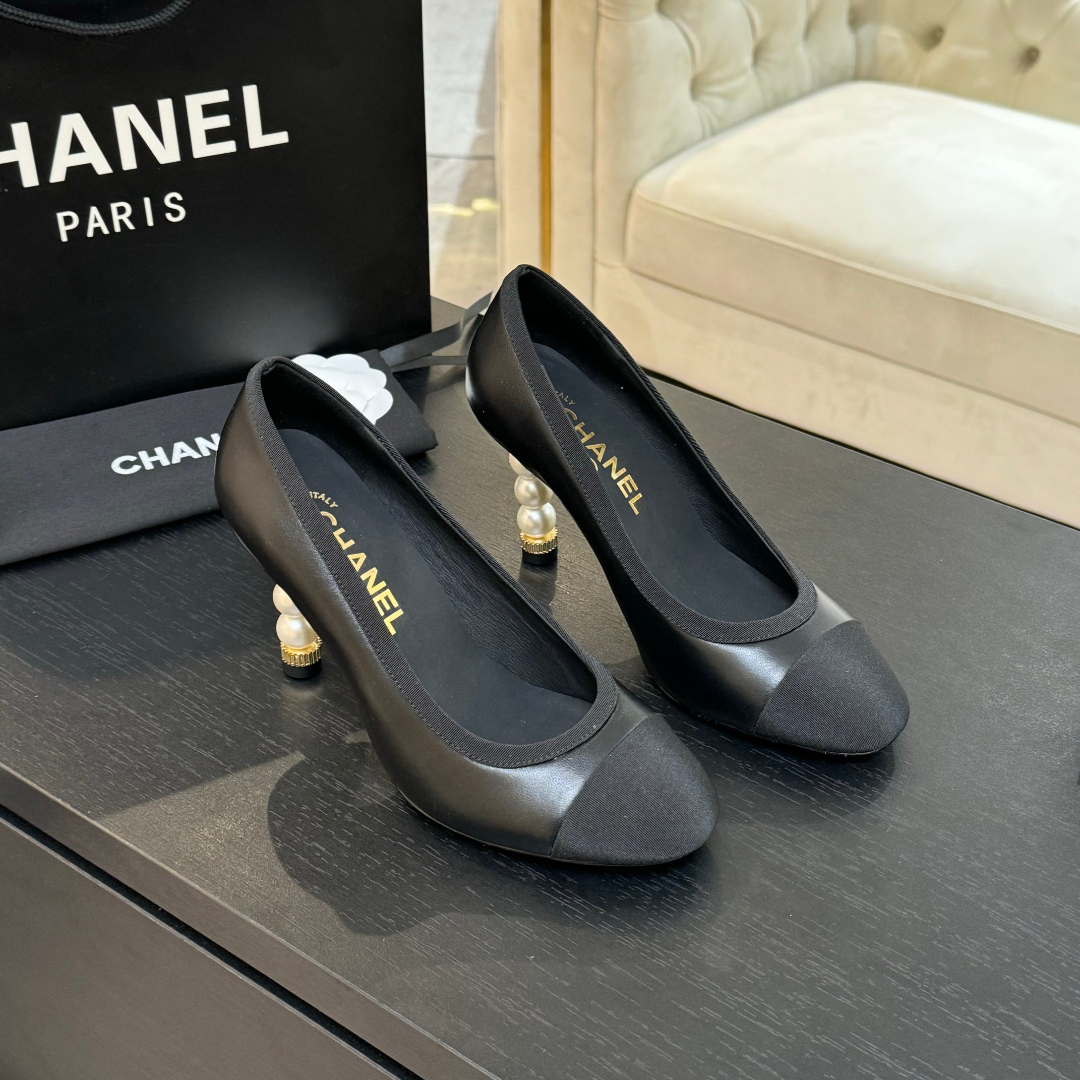 Chanel Women's Elegant Pearl Heel Pumps Classic Pointed Toe High Heels 4 a1745832445474 2801