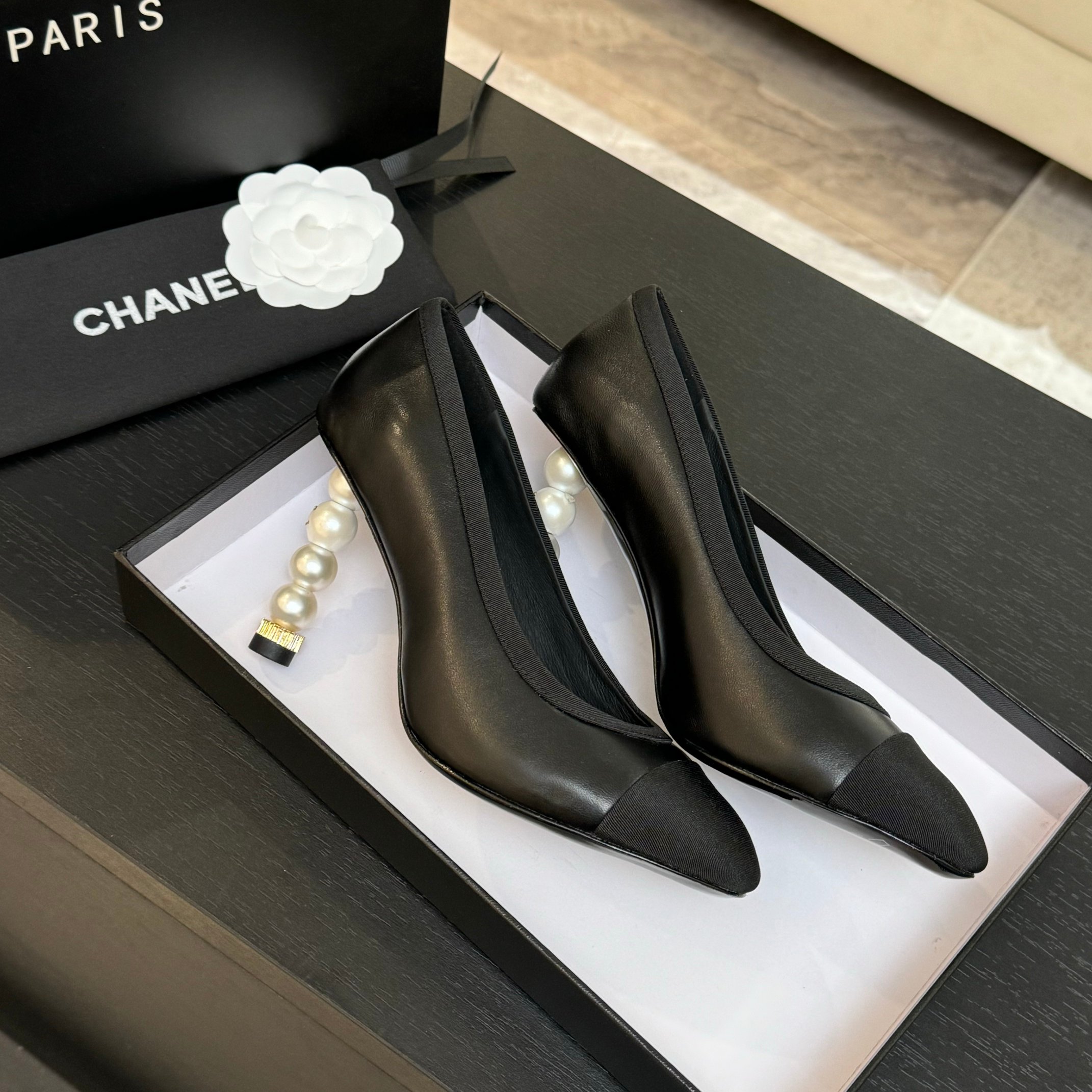 Chanel Women's Elegant Pearl Heel Pumps Classic Pointed Toe High Heels 2 a1745832445796 2335