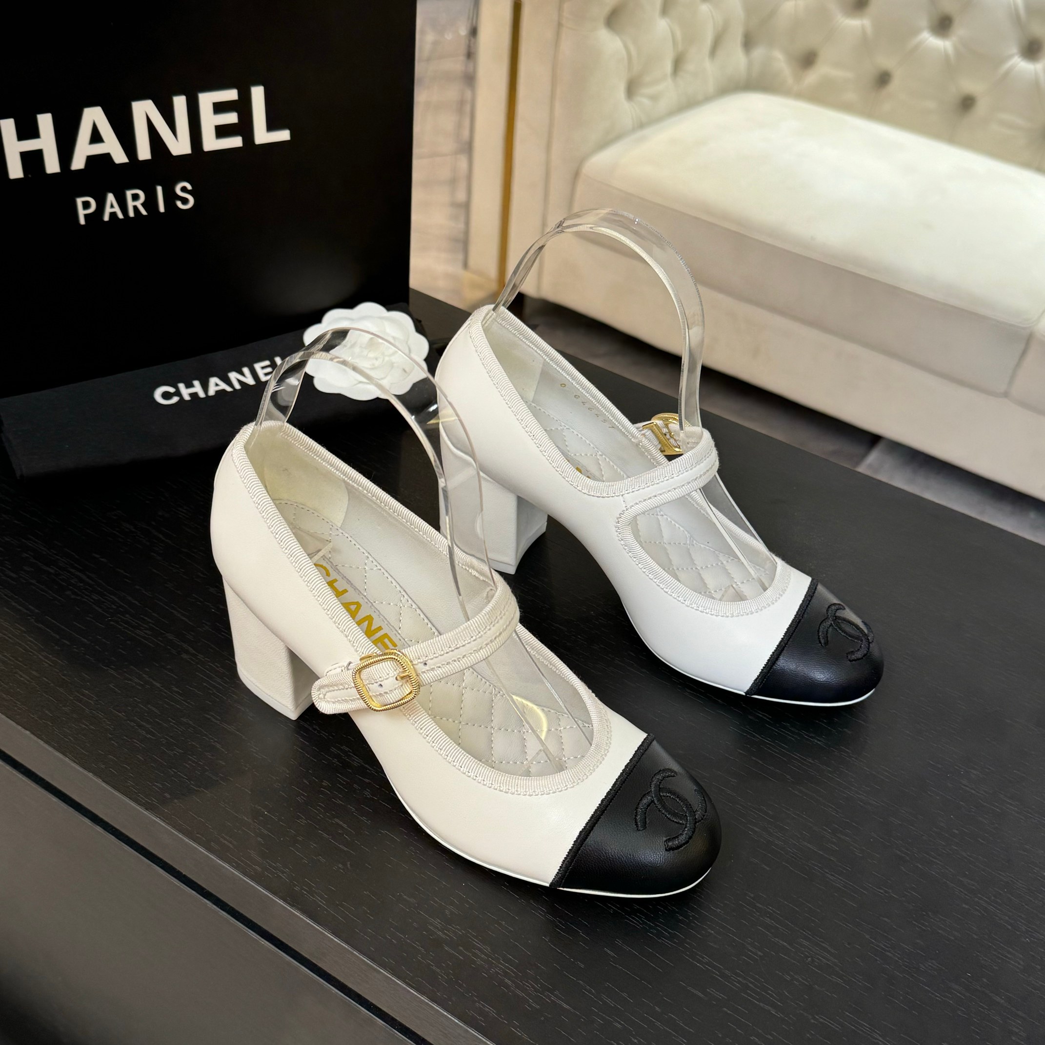 Chanel Mary Jane Ballet Pumps - Lambskin & Satin, Runway Inspired 2 a1746512117965 6101