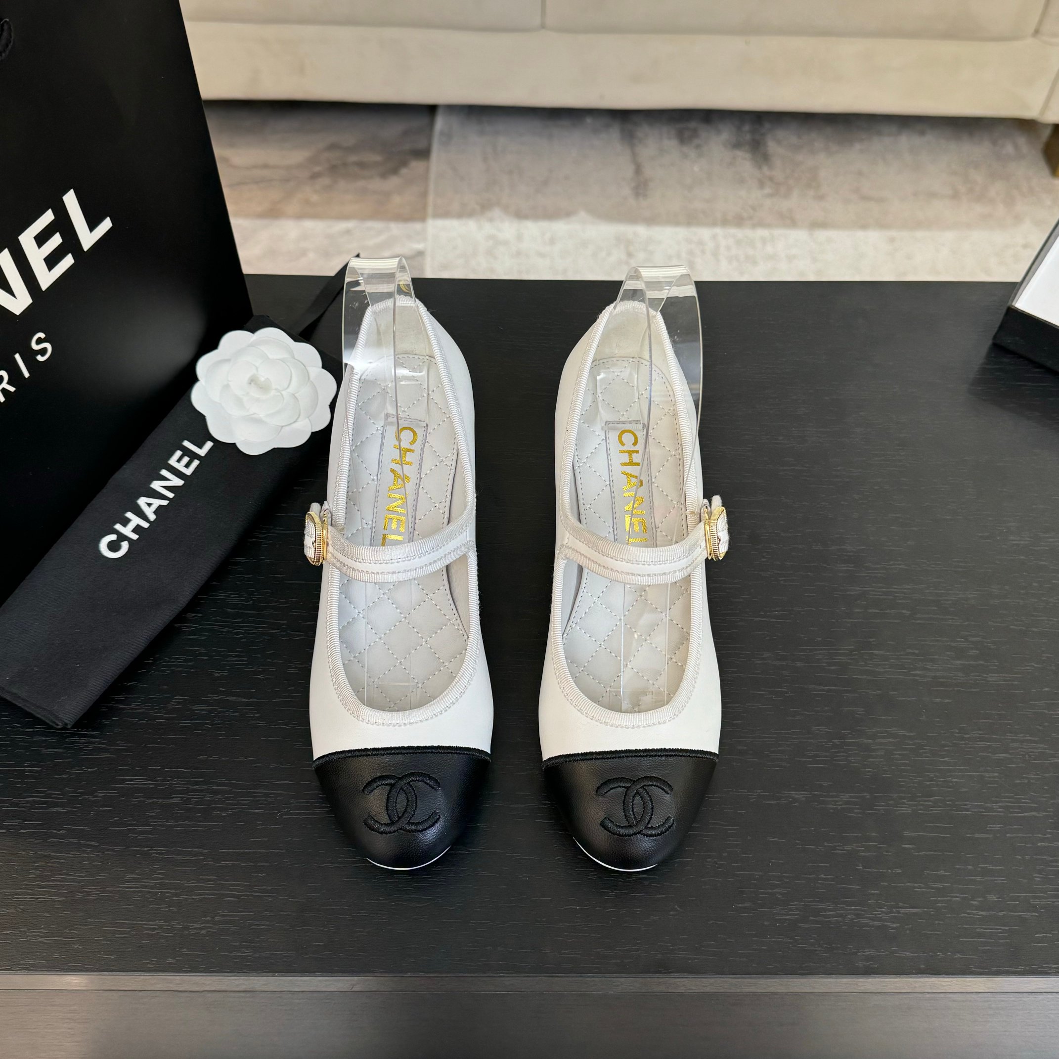 Chanel Mary Jane Ballet Pumps - Lambskin & Satin, Runway Inspired 3 a1746512118044 8248