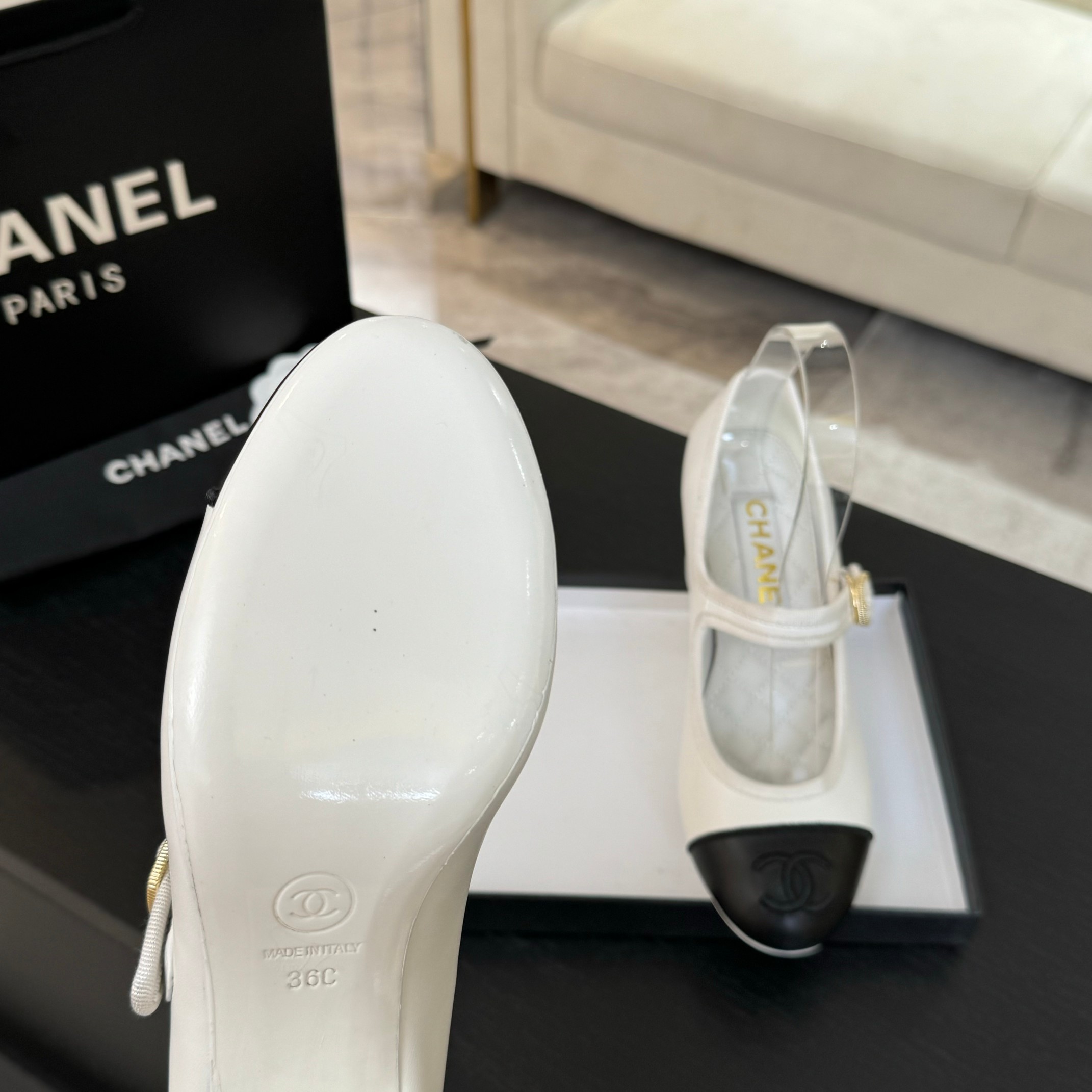 Chanel Mary Jane Ballet Pumps - Lambskin & Satin, Runway Inspired 8 a1746512119755 2373