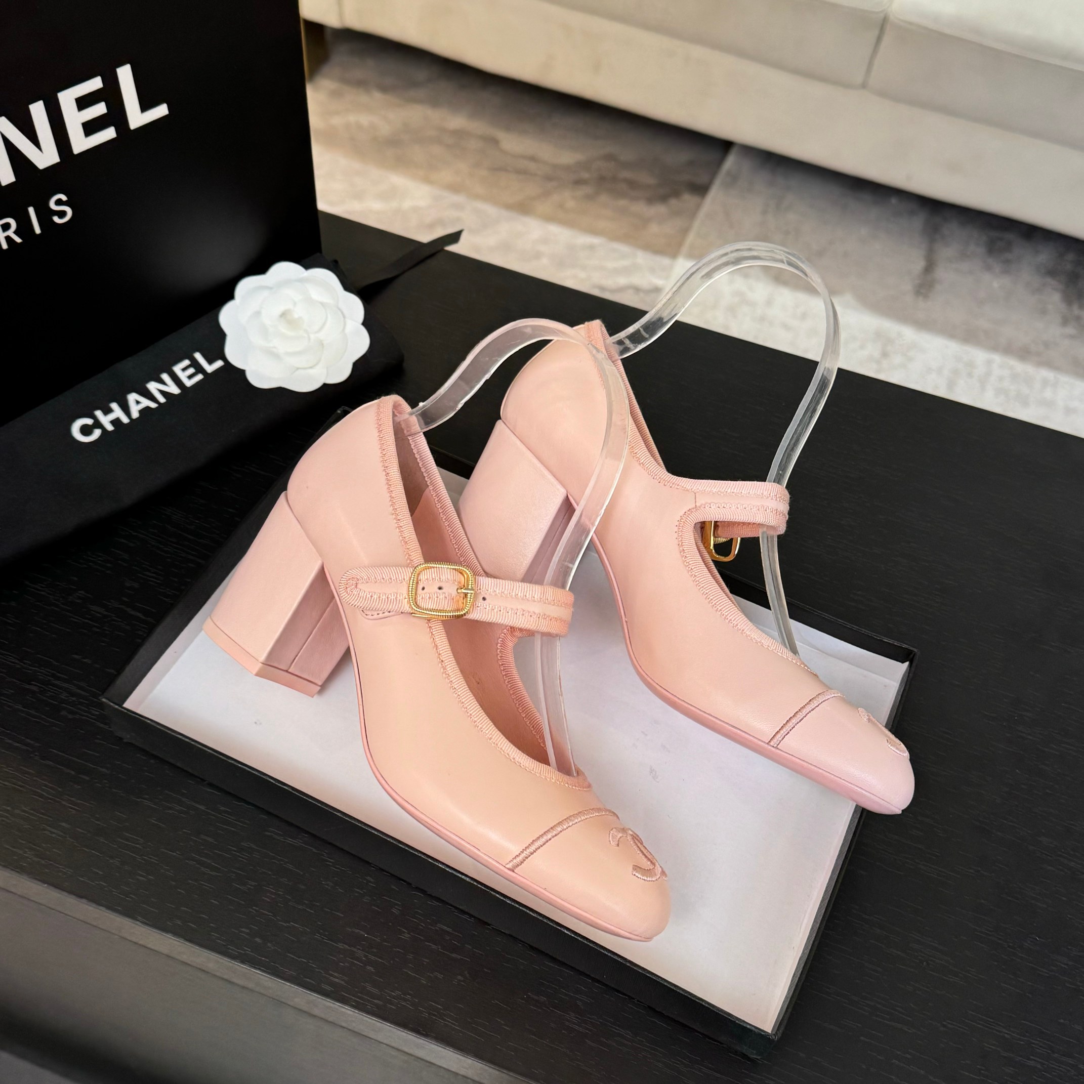 Chanel Inspired Mary Jane Ballet Flats Lambskin & Satin Show Collection 5 a1746512166256 0026