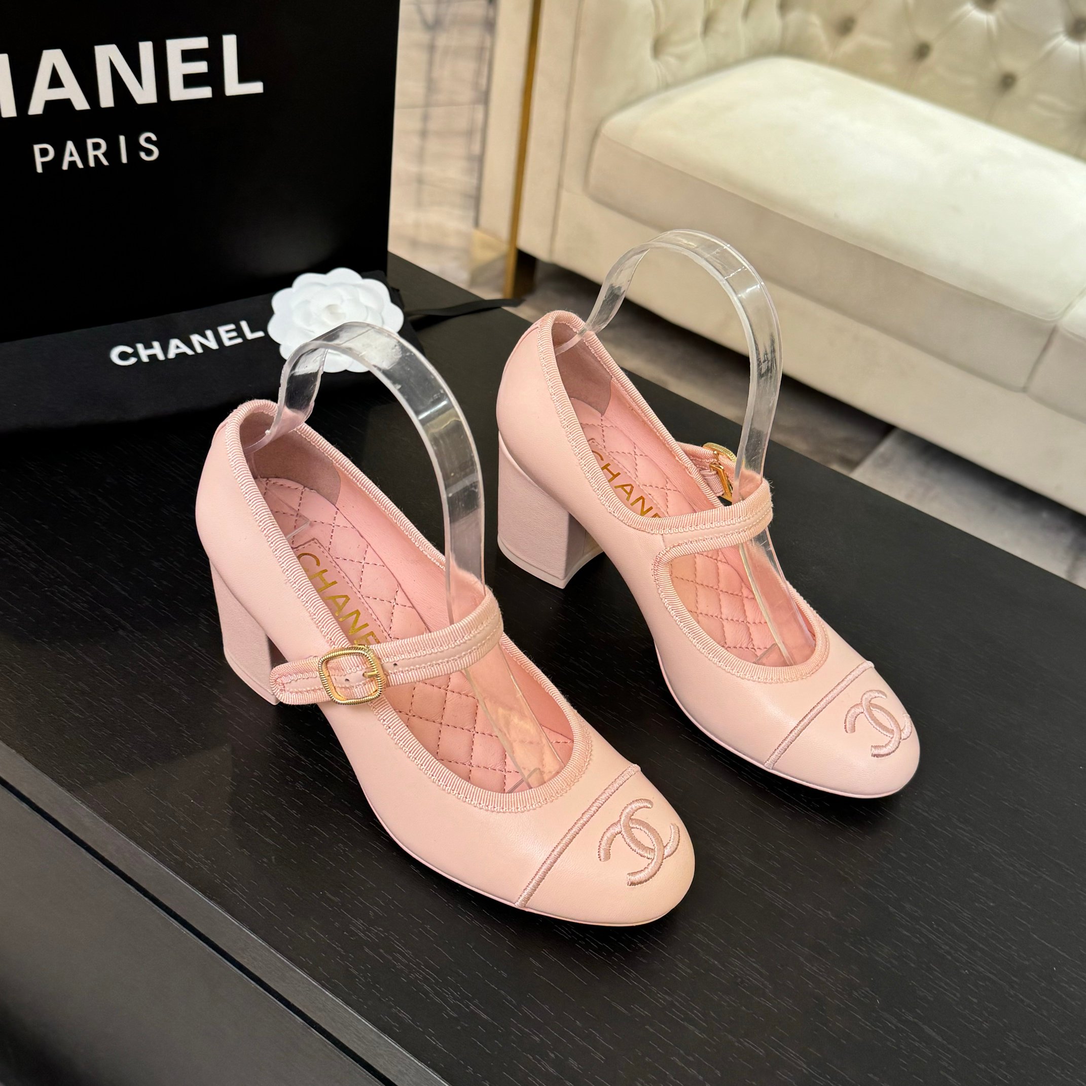 Chanel Inspired Mary Jane Ballet Flats Lambskin & Satin Show Collection 2 a1746512166652 1855