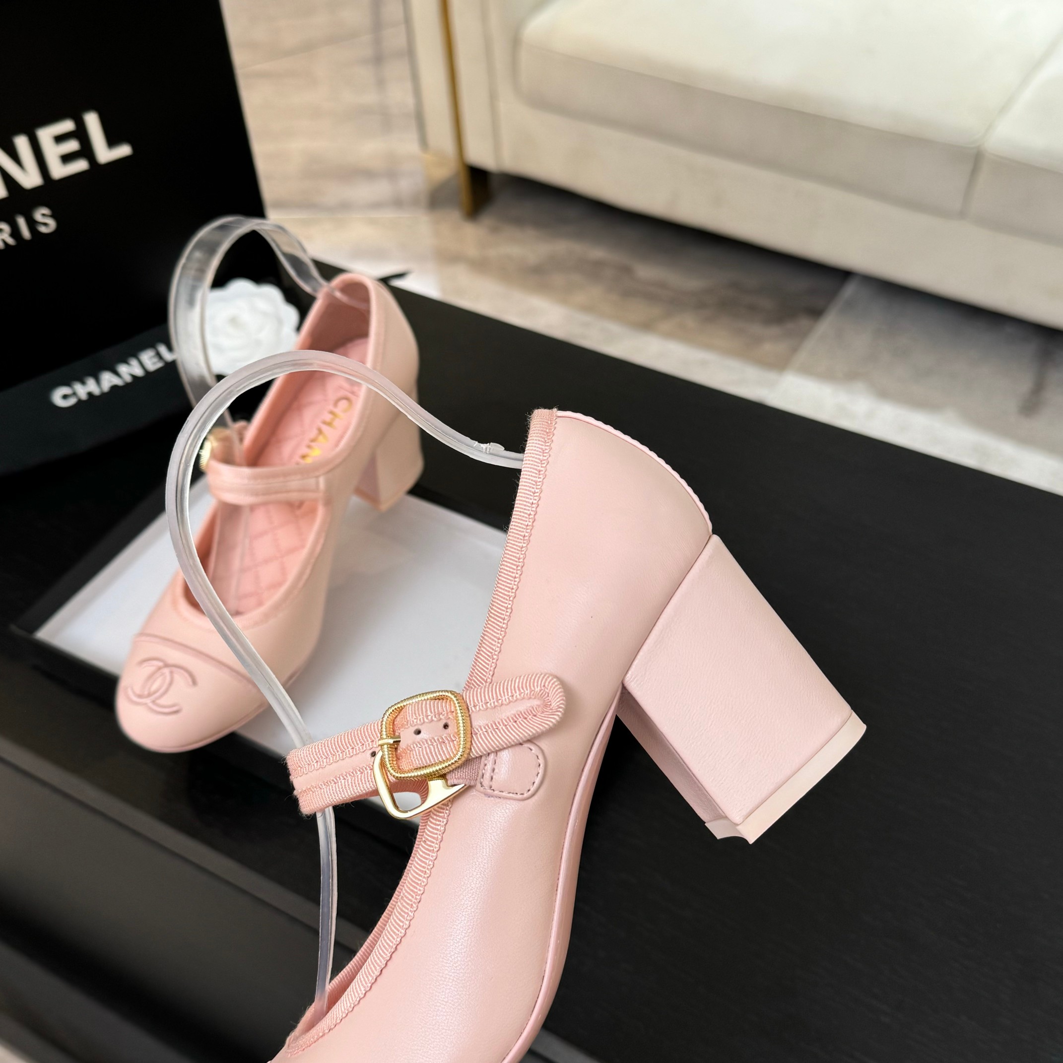 Chanel Inspired Mary Jane Ballet Flats Lambskin & Satin Show Collection 8 a1746512168232 0456