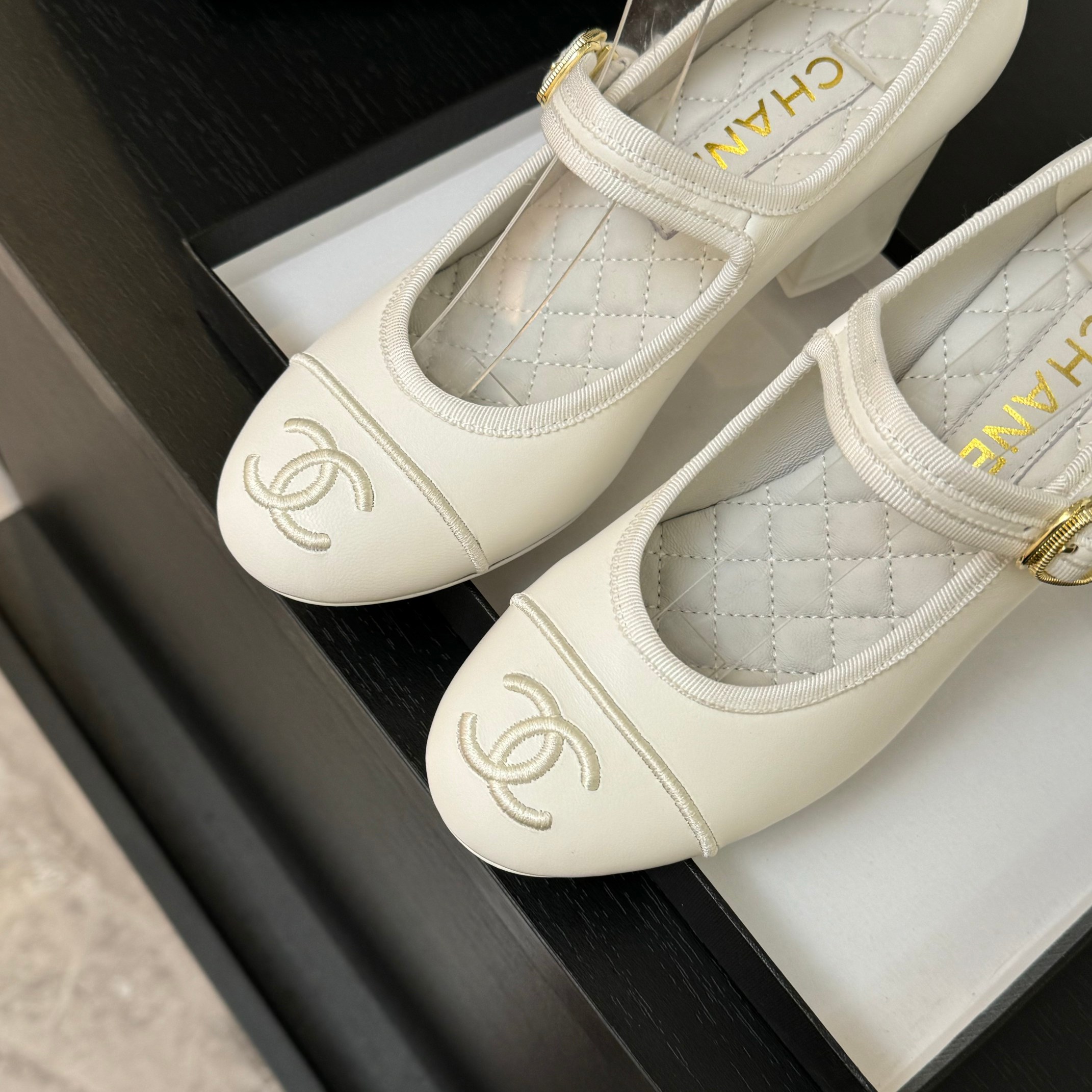 Chanel Inspired Mary Jane Ballet Pumps - Lambskin & Satin 4 a1746512203488 2116