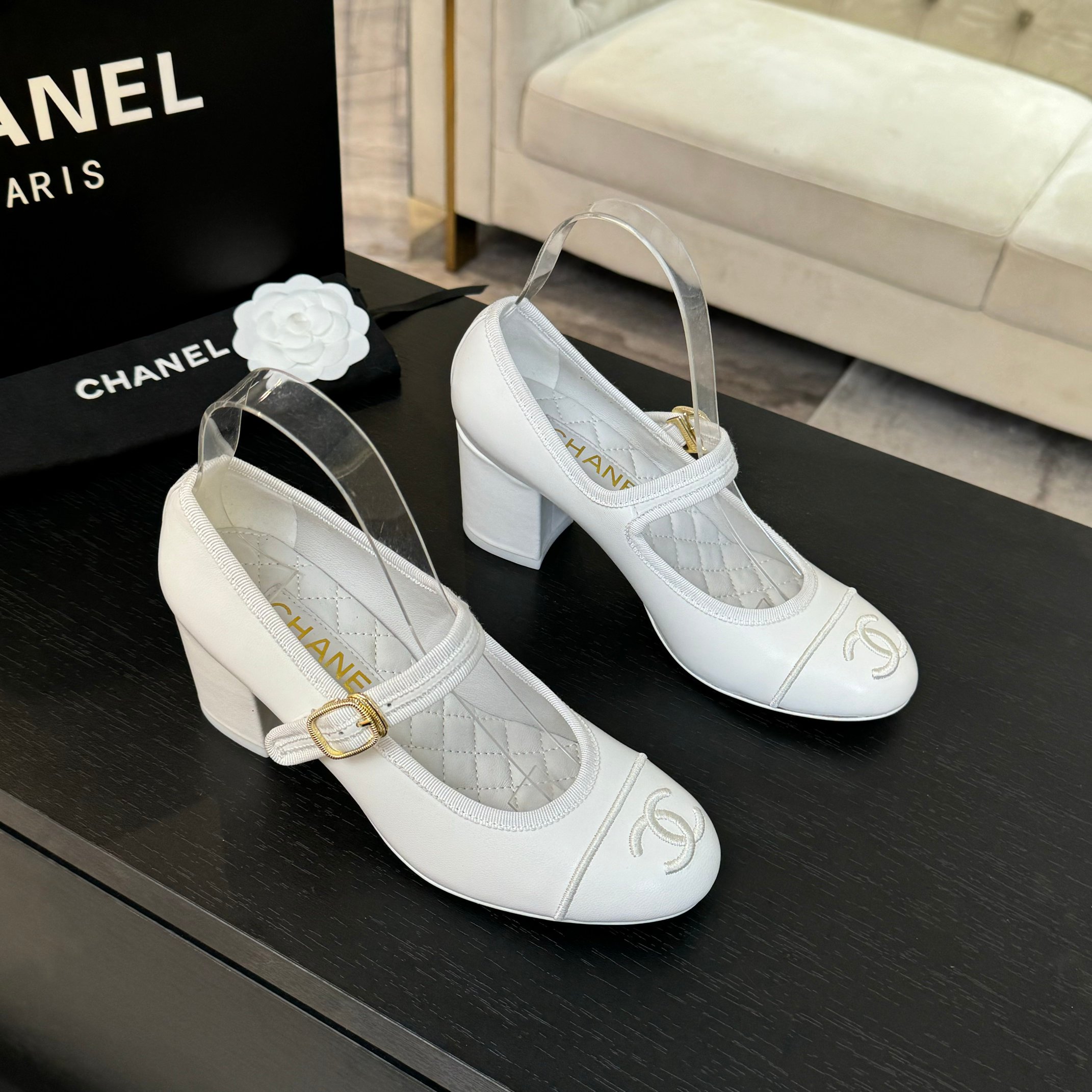 Chanel Inspired Mary Jane Ballet Pumps - Lambskin & Satin 2 a1746512203496 2421
