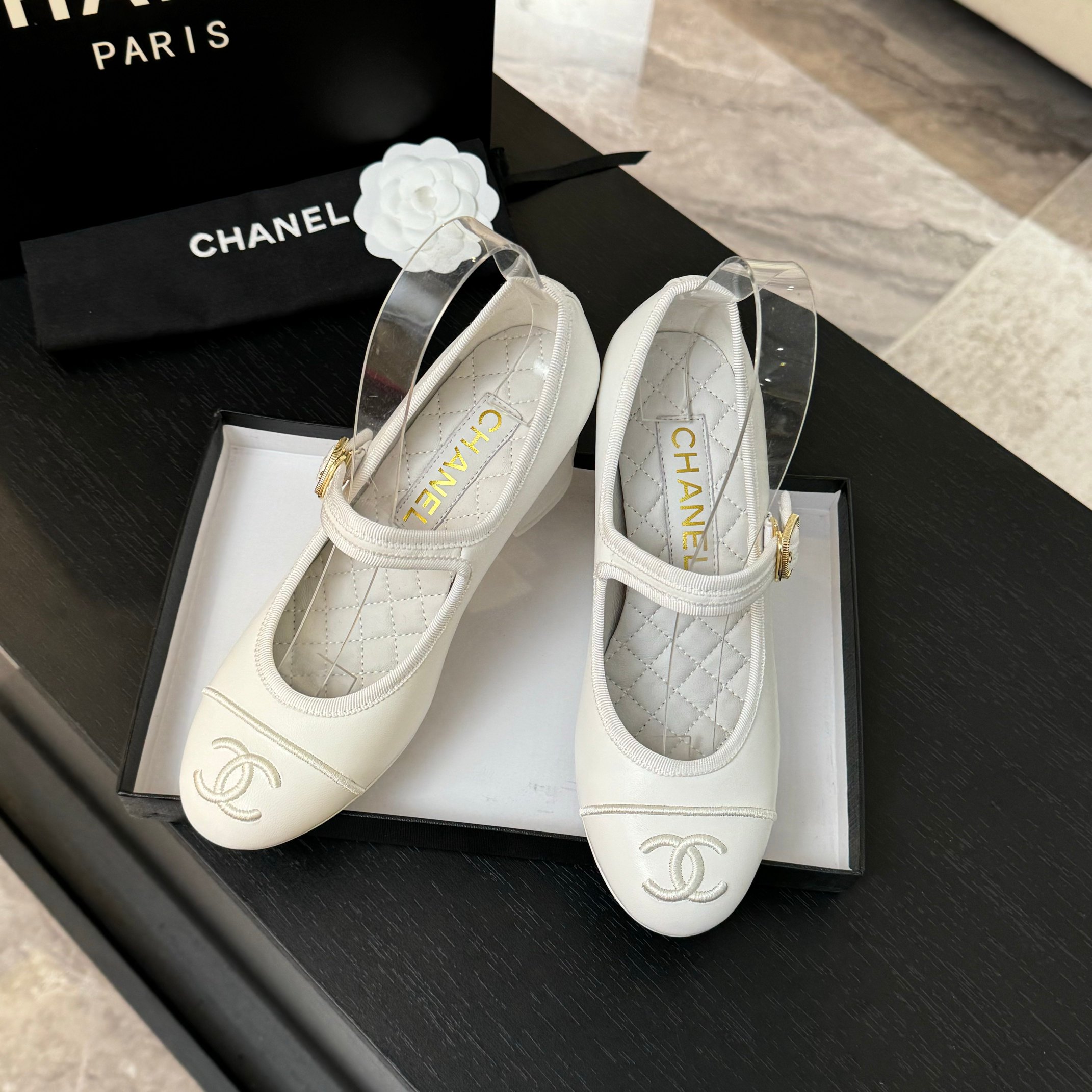 Chanel Inspired Mary Jane Ballet Pumps - Lambskin & Satin 6 a1746512203514 7207