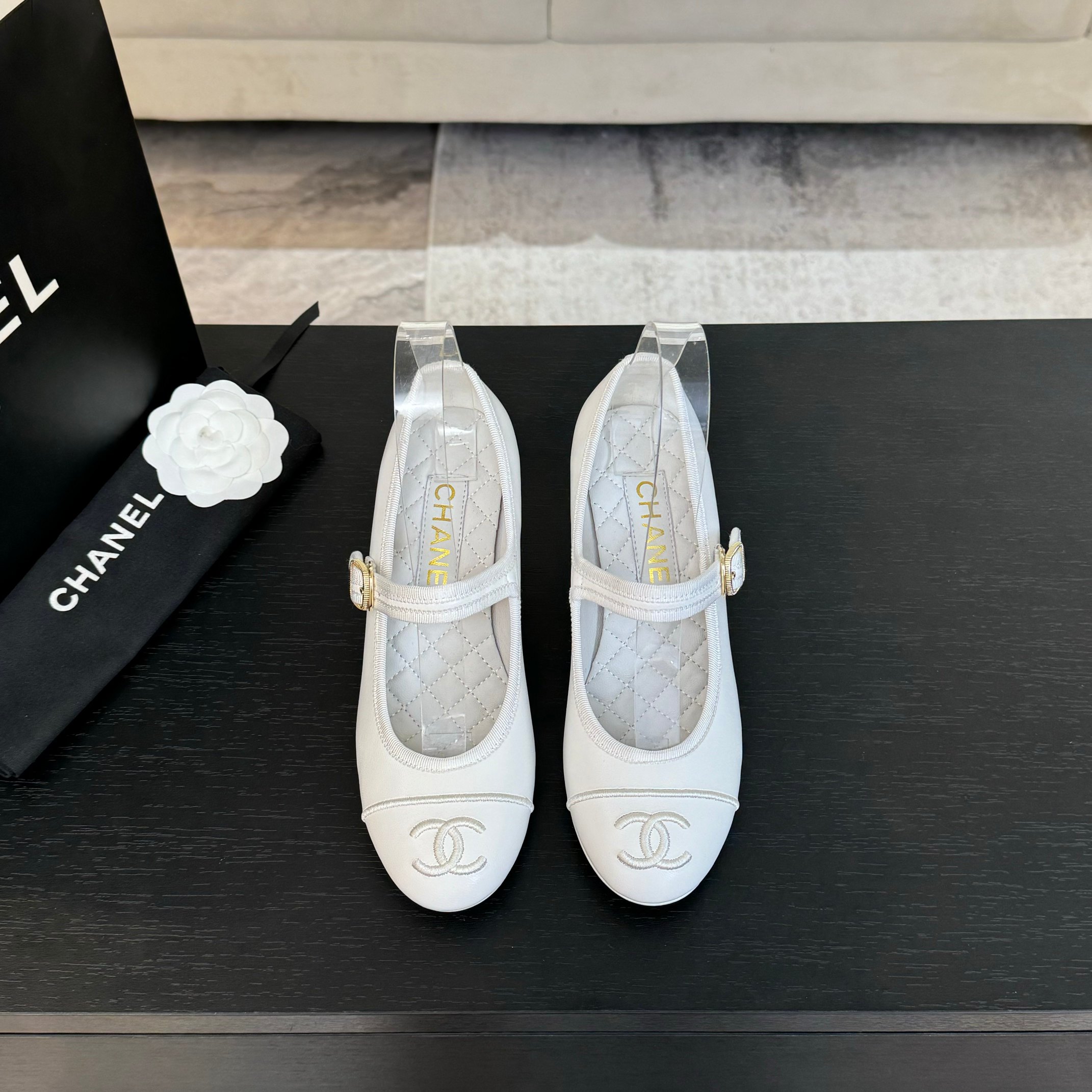 Chanel Inspired Mary Jane Ballet Pumps - Lambskin & Satin 3 a1746512203535 3327